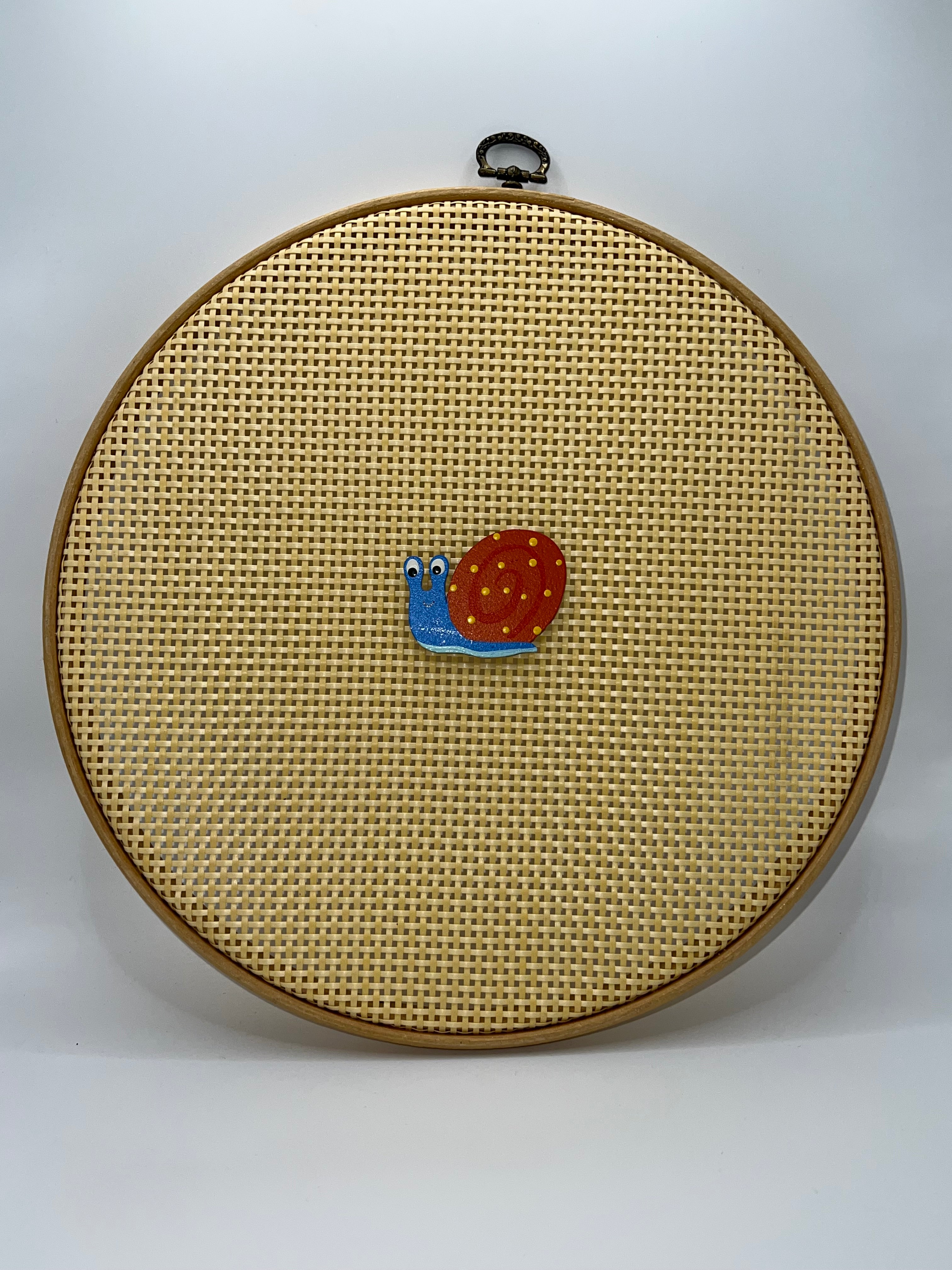 Blue and orange Snail - needle minder