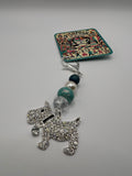 Scottie Dog with Turquoise Bead - Zipper Pull/Bag Charm