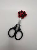 Red and black heart paw print scissor tip protector - scissors excluded