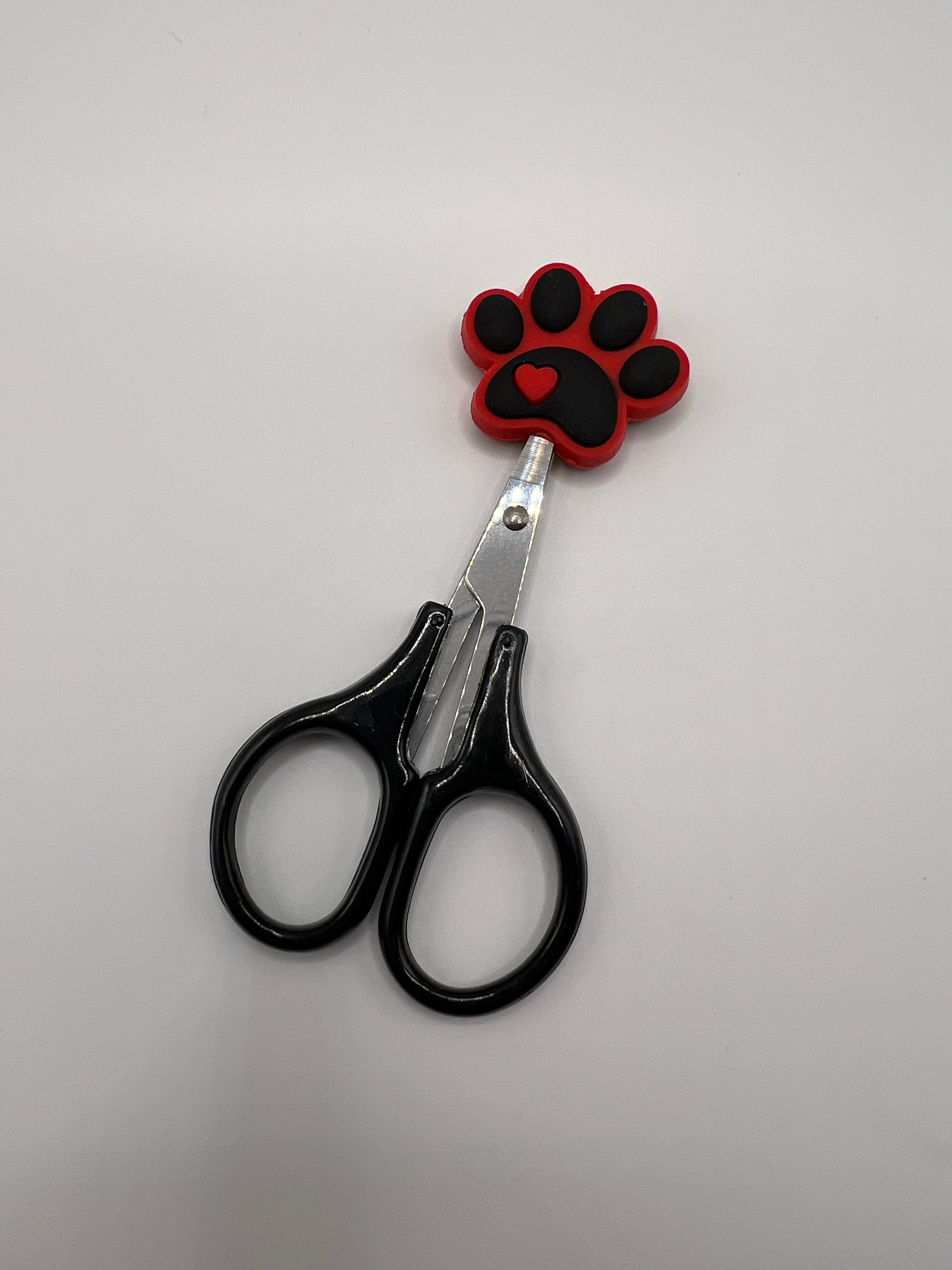 Red and black heart paw print scissor tip protector - scissors excluded