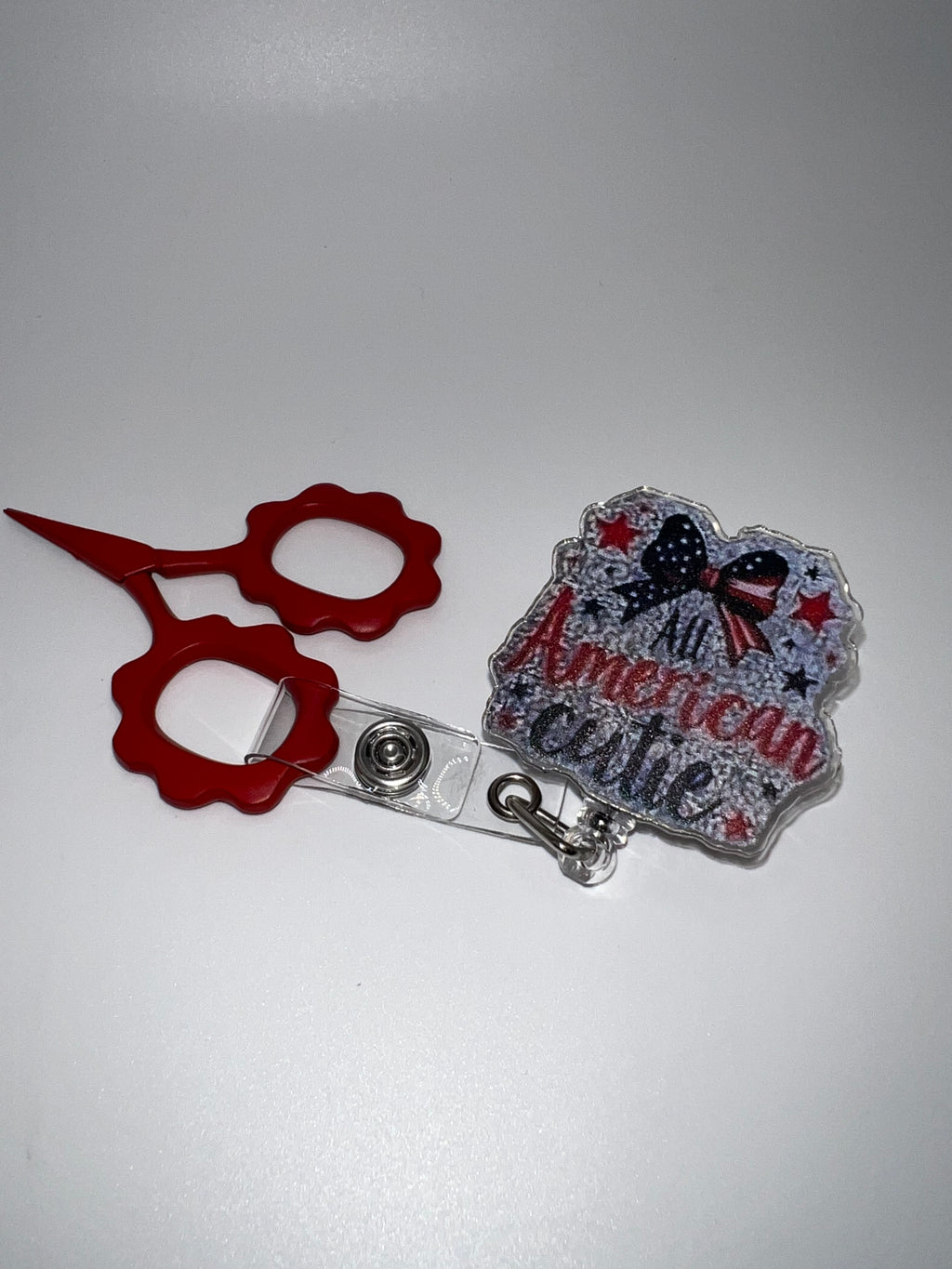 All American Cutie - Badge / scissor reel - scissors excluded