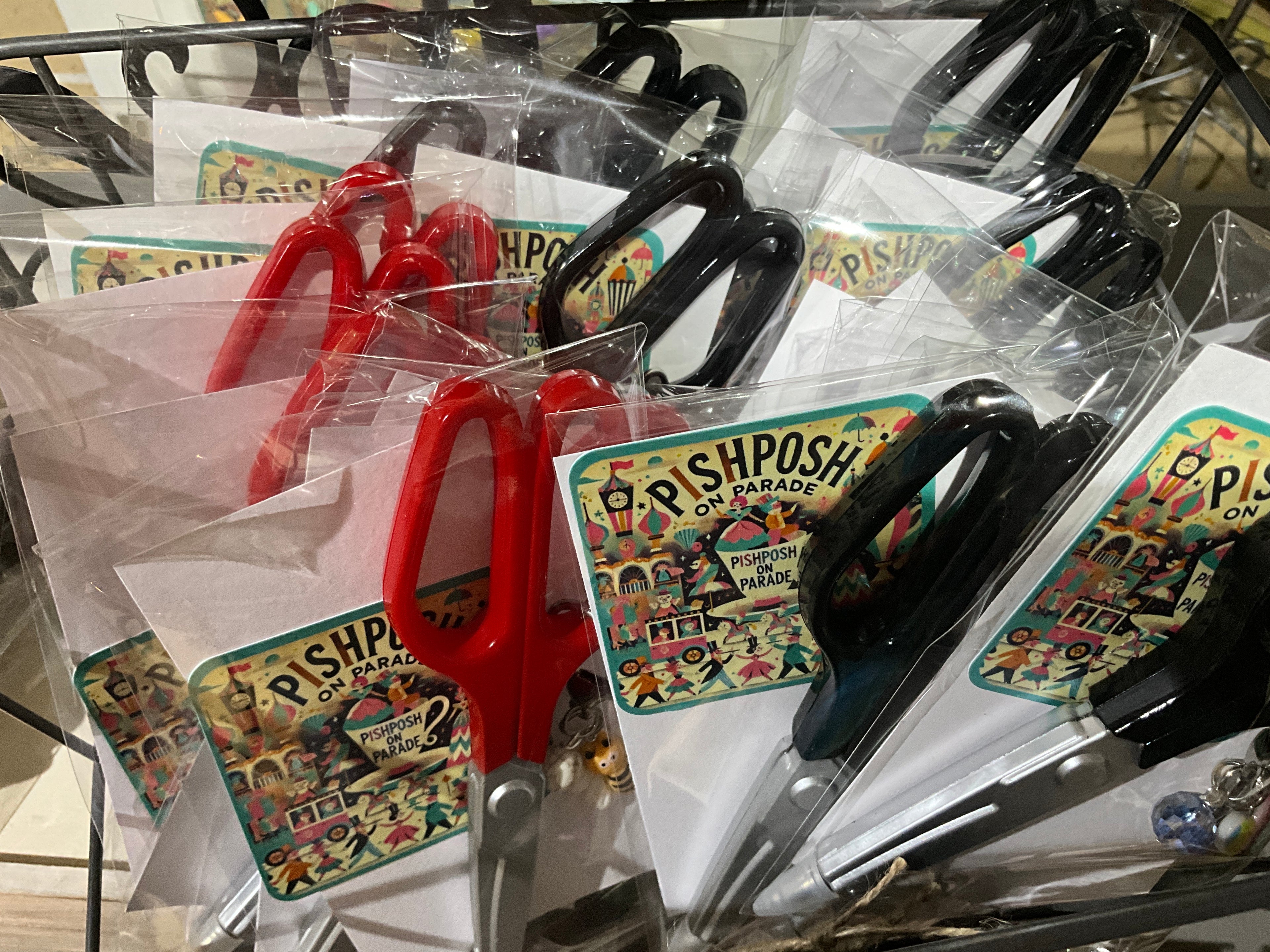 Red and Black Scissor Pens with Charms