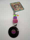 Rock and Roll Pink and Purple Bead - Zipper Pull/Scissor Charm