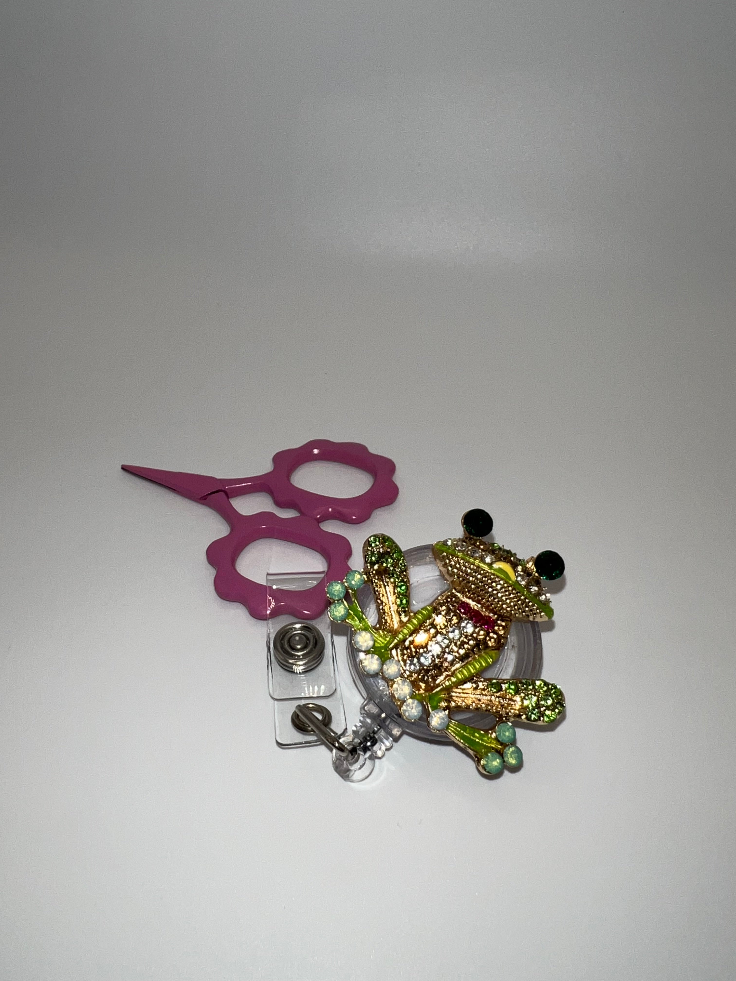 Frog Badge / Scissor Reel - scissors excluded
