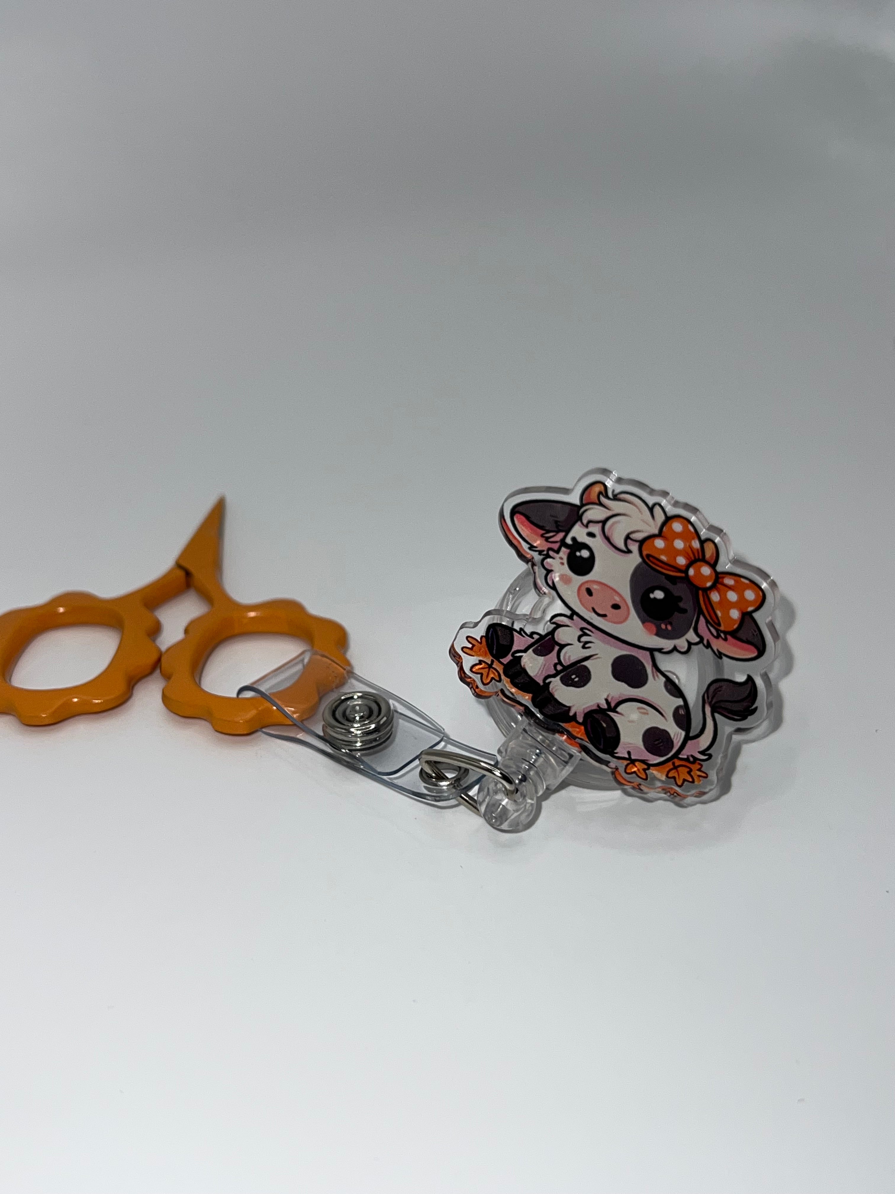 Spotted Cow - Badge / Scissor Reel - Scissors excluded