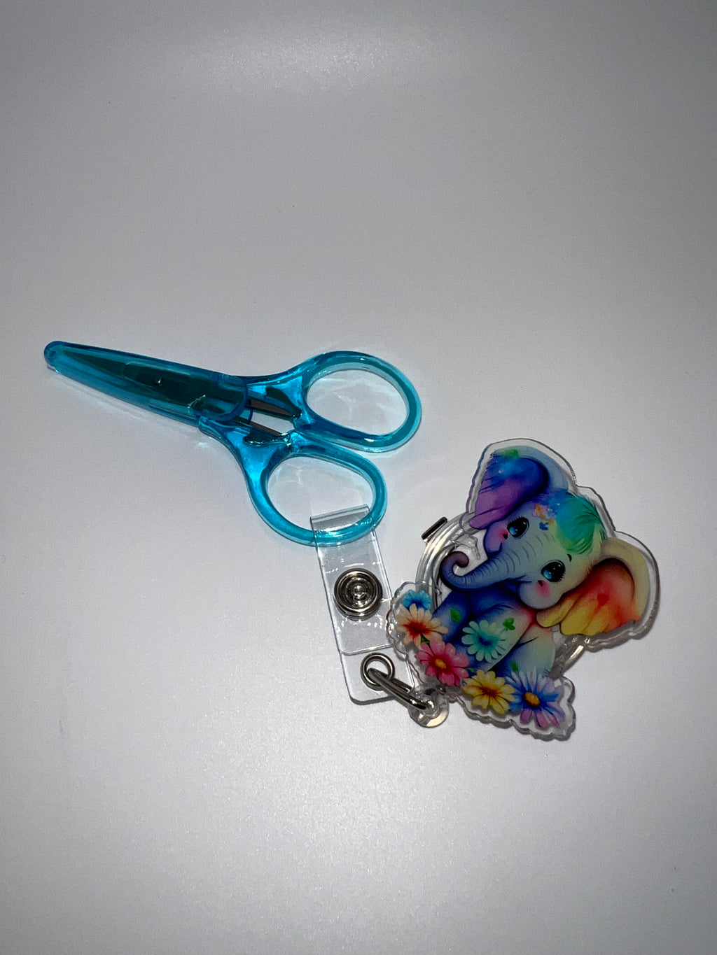 Purple Baby elephant - Badge / scissor reel - scissors not included