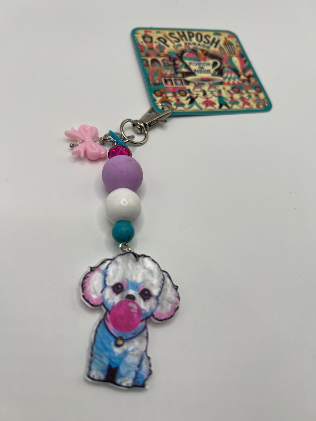 Puppy blowing Bubble charm