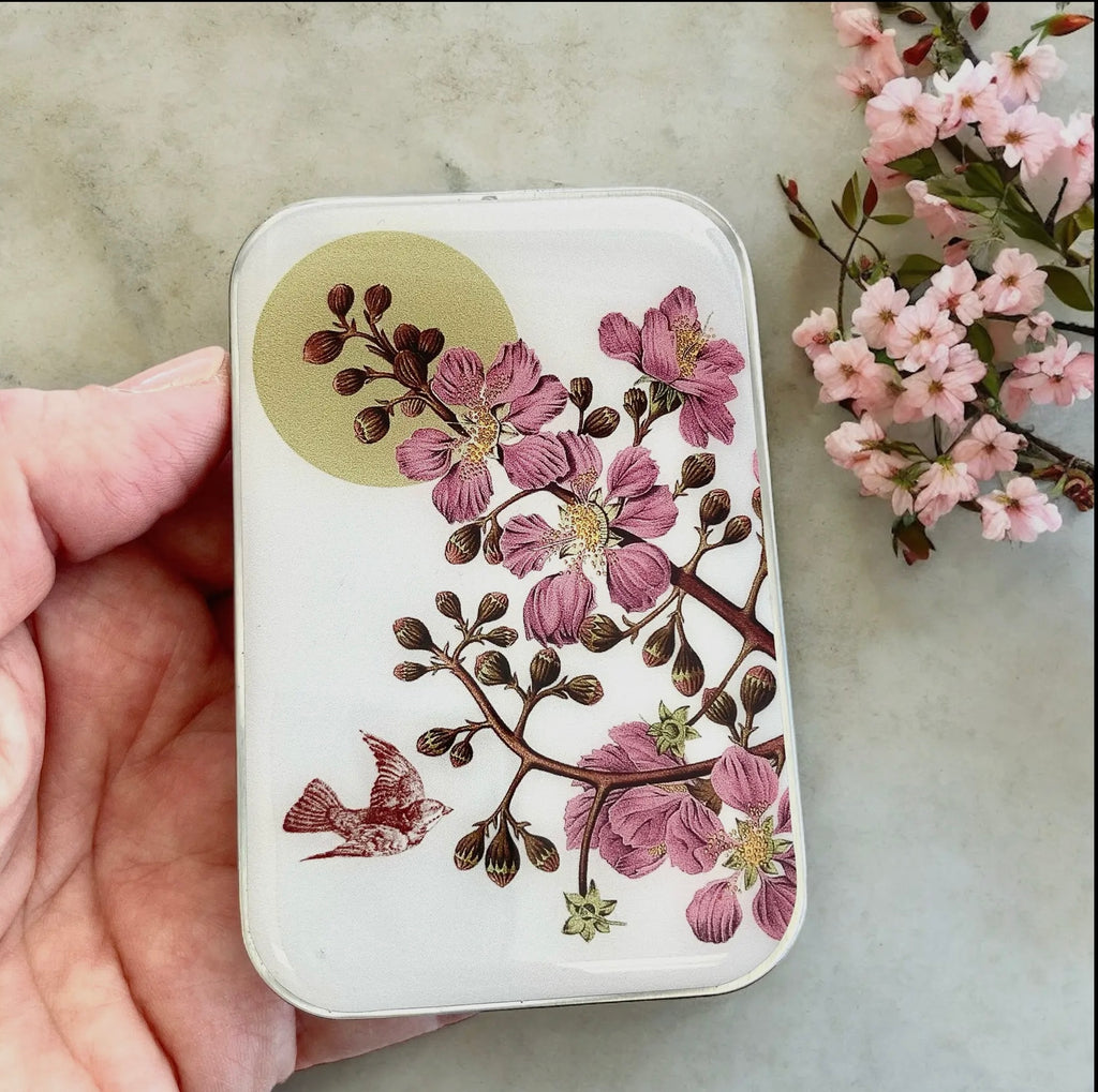 Cherry Blossom & Swallow Notions Tin