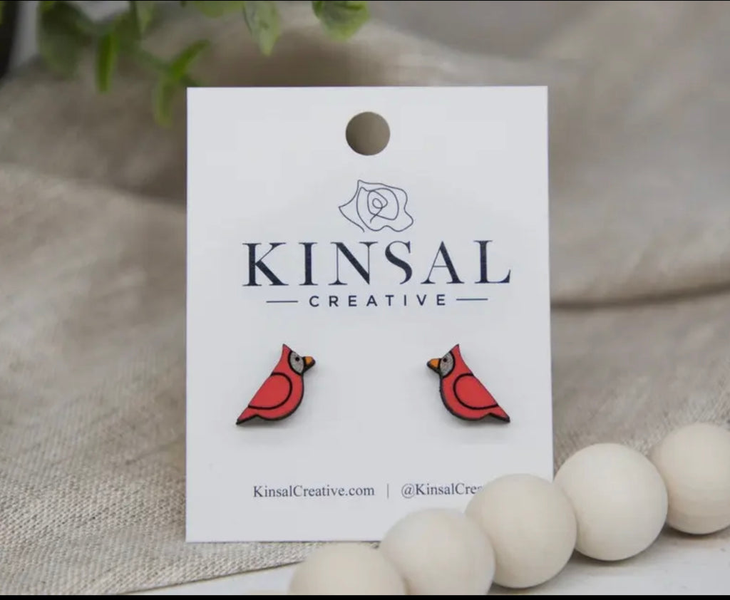 Cardinal Earrings