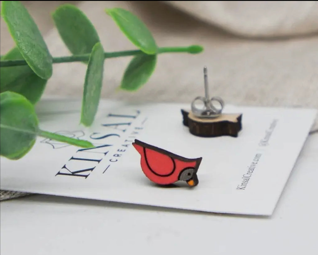 Cardinal Earrings