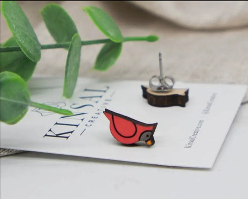 Cardinal Earrings