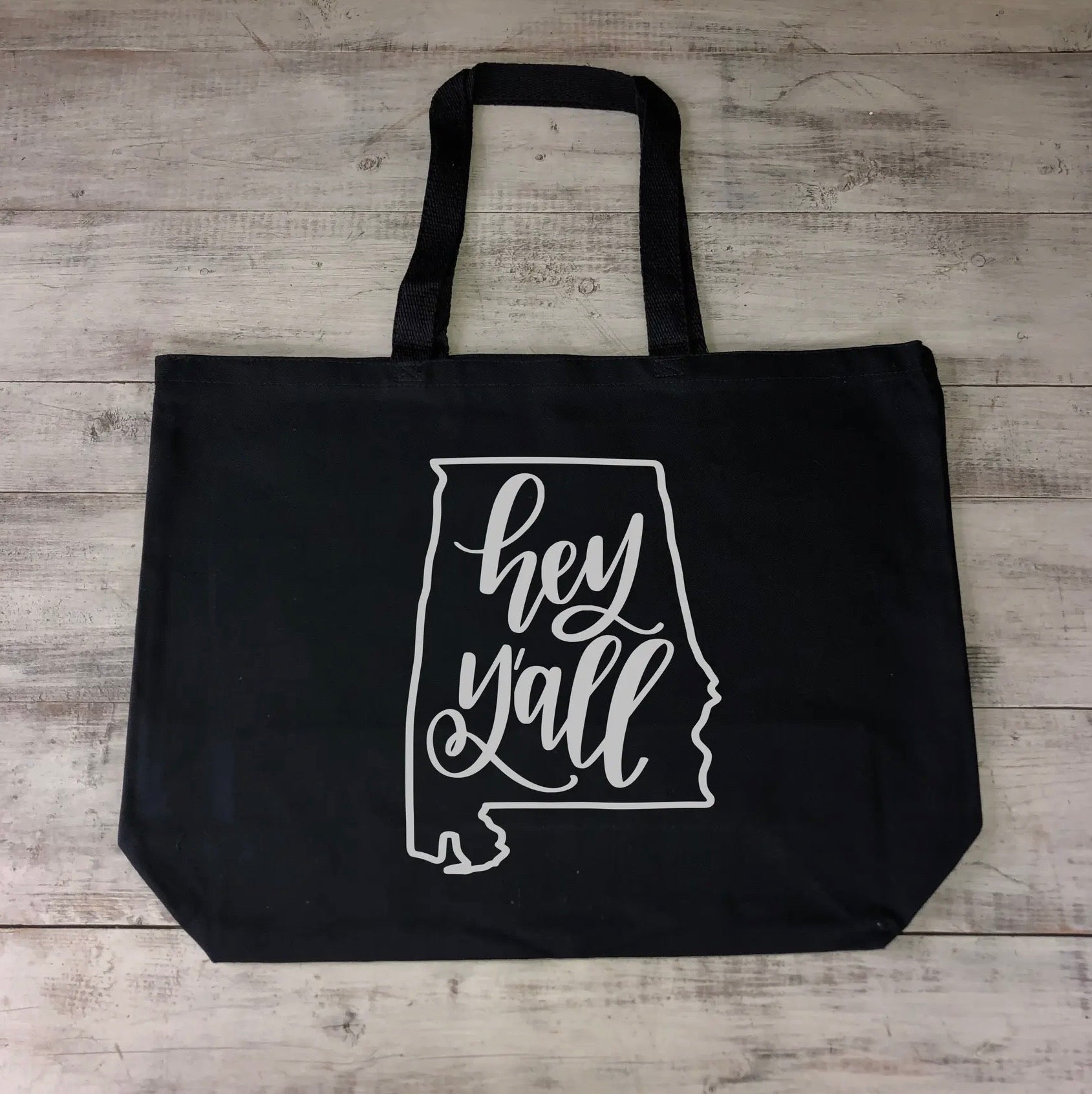 Hey Y’all Alabama State Heavy Cotton Canvas Reusable Tote