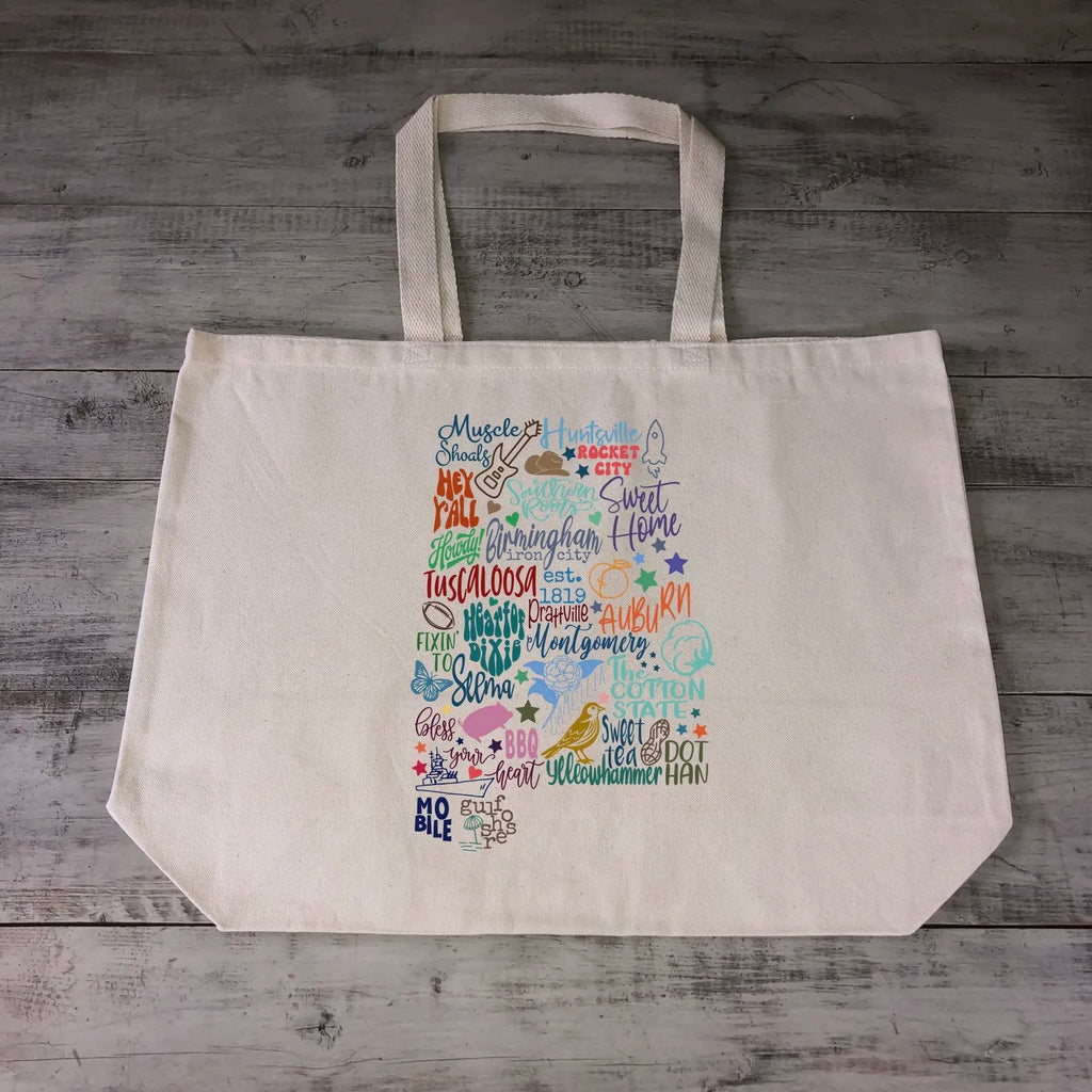 State of Alabama Heavy Cotton Canvas Reusable Tote