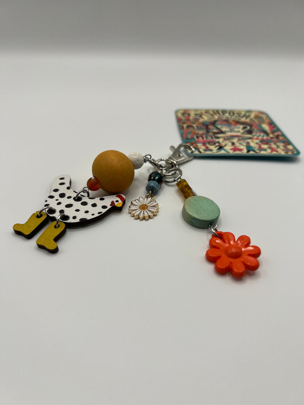 Funky Flower Chicken - Scissor charm / bag zipper pull