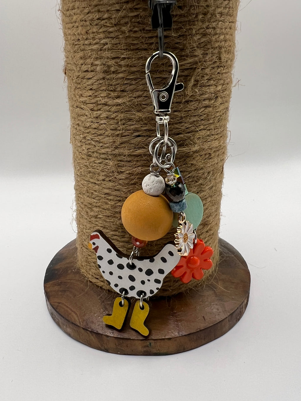 Funky Flower Chicken - Scissor charm / bag zipper pull