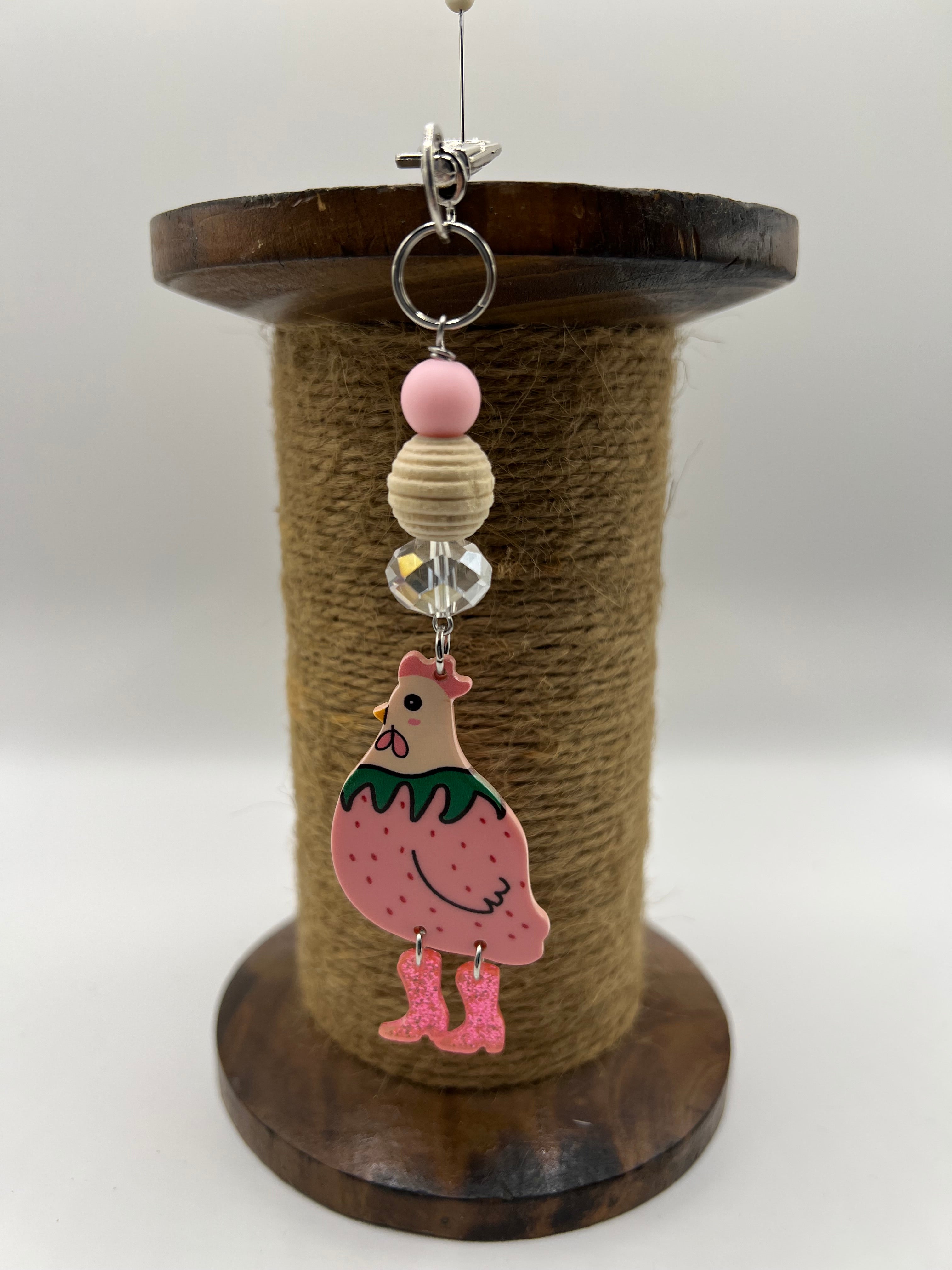 Strawberry Chicken - Scissor charm / Bag zipper pull