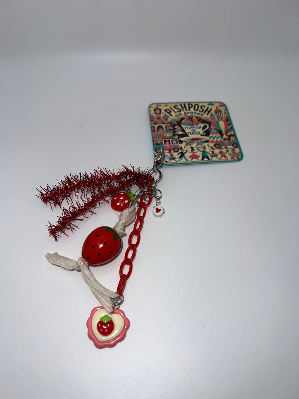 Strawberry Tart - Scissor charm/Bag zipper pull