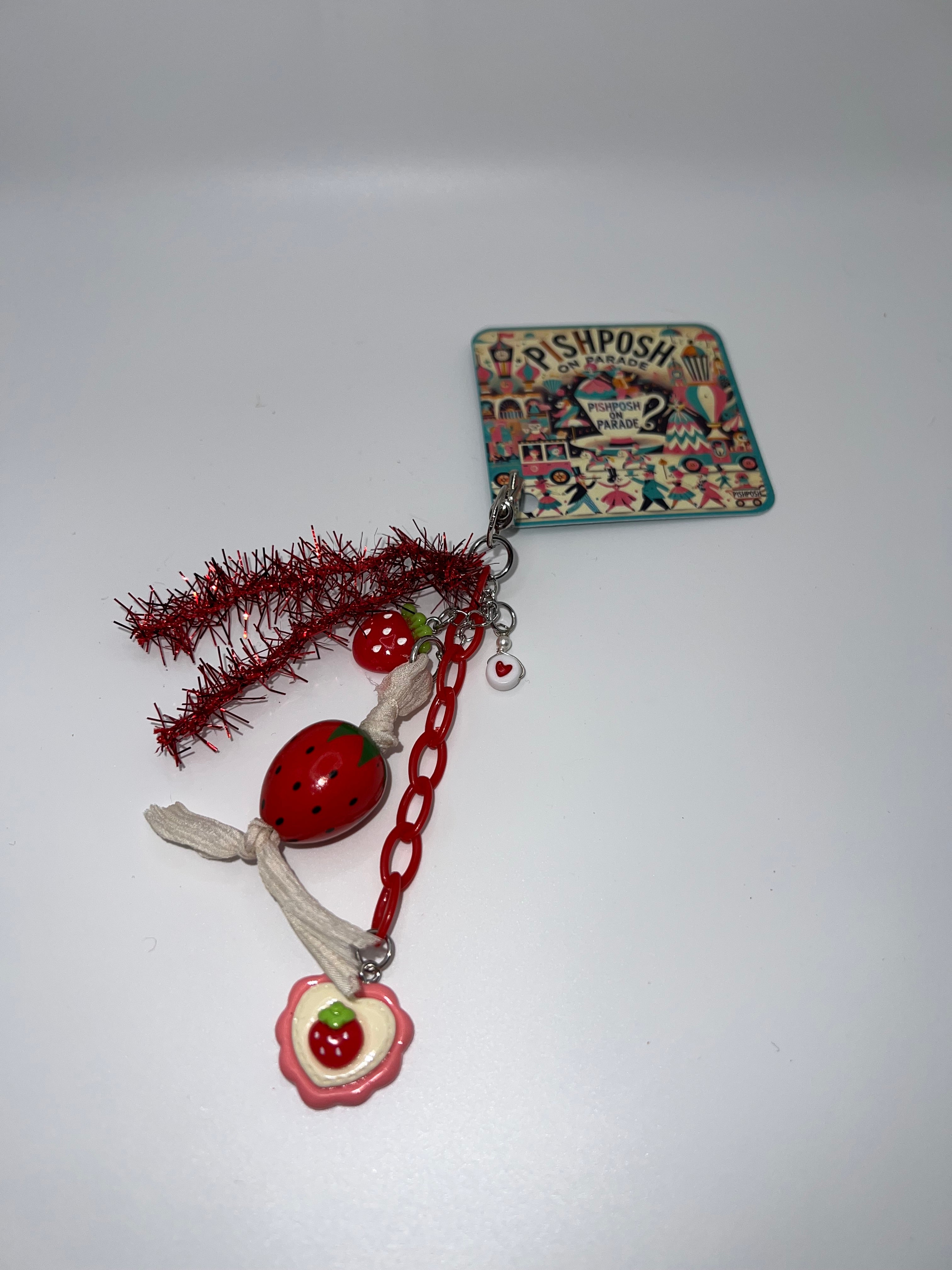 Strawberry Tart - Scissor charm/Bag zipper pull
