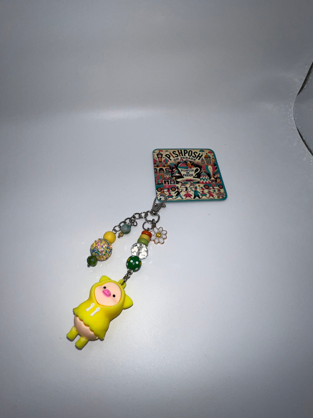 Yellow Piggy in the Hoodie - Scissor charm/Bag zipper pull