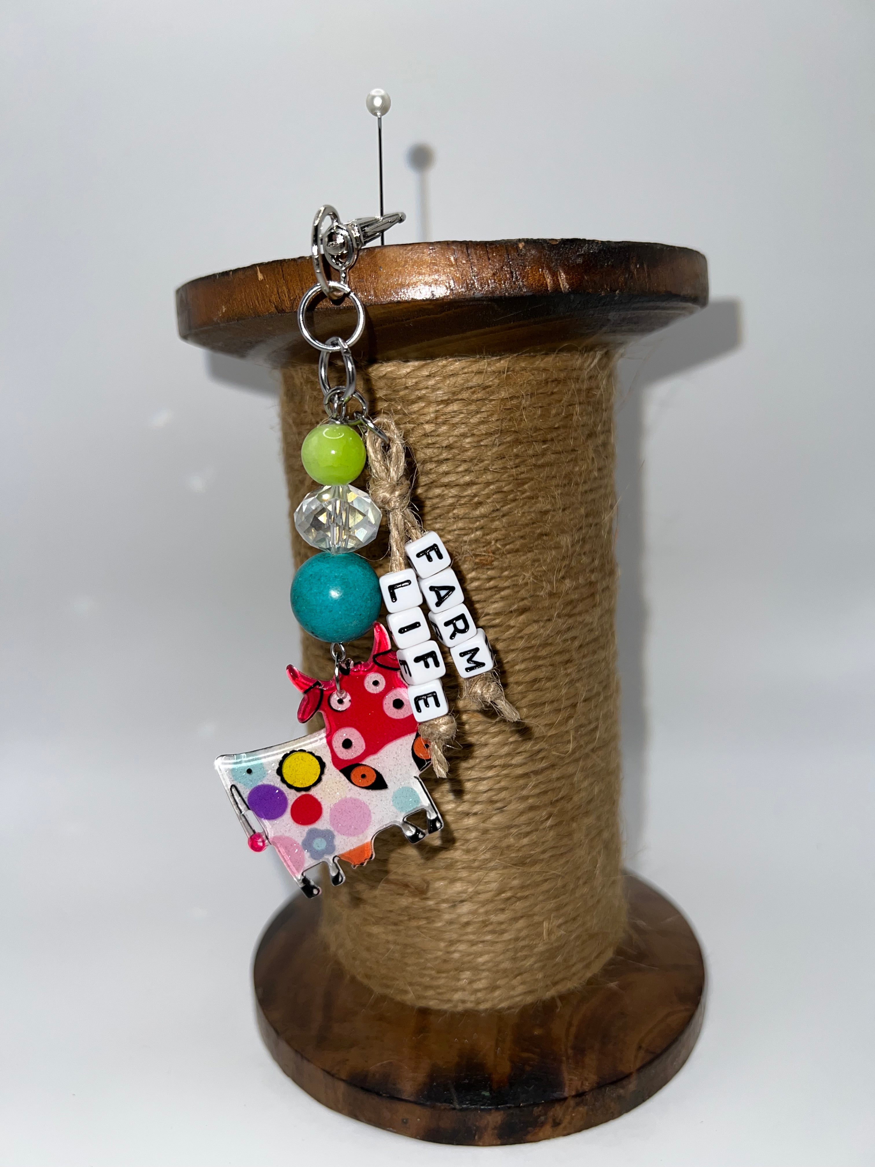 Funky Cow Farm Life - Scissor charm/Bag zipper pull