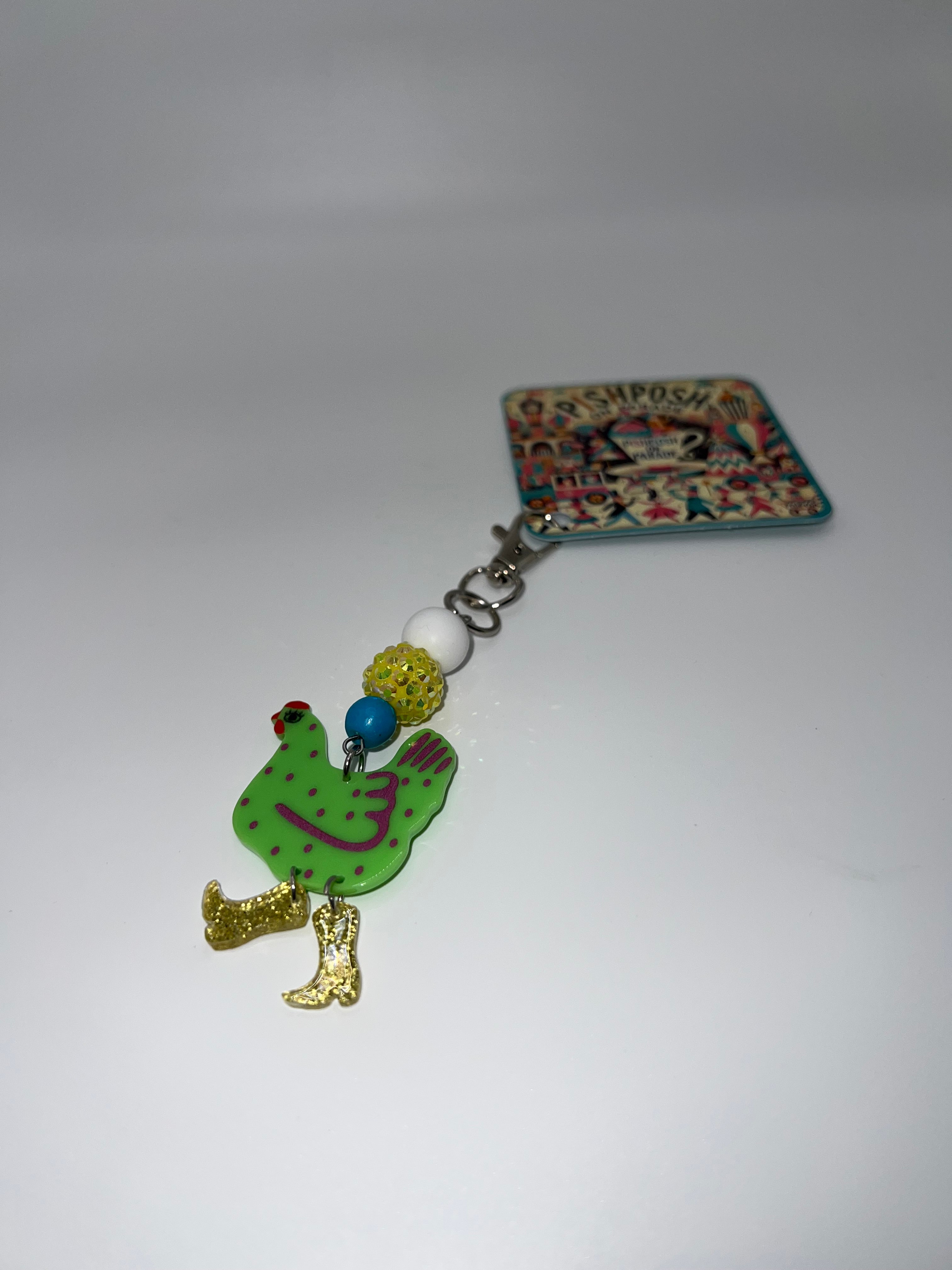 Green Boot Chicken - Scissor charm/Bag zipper pull
