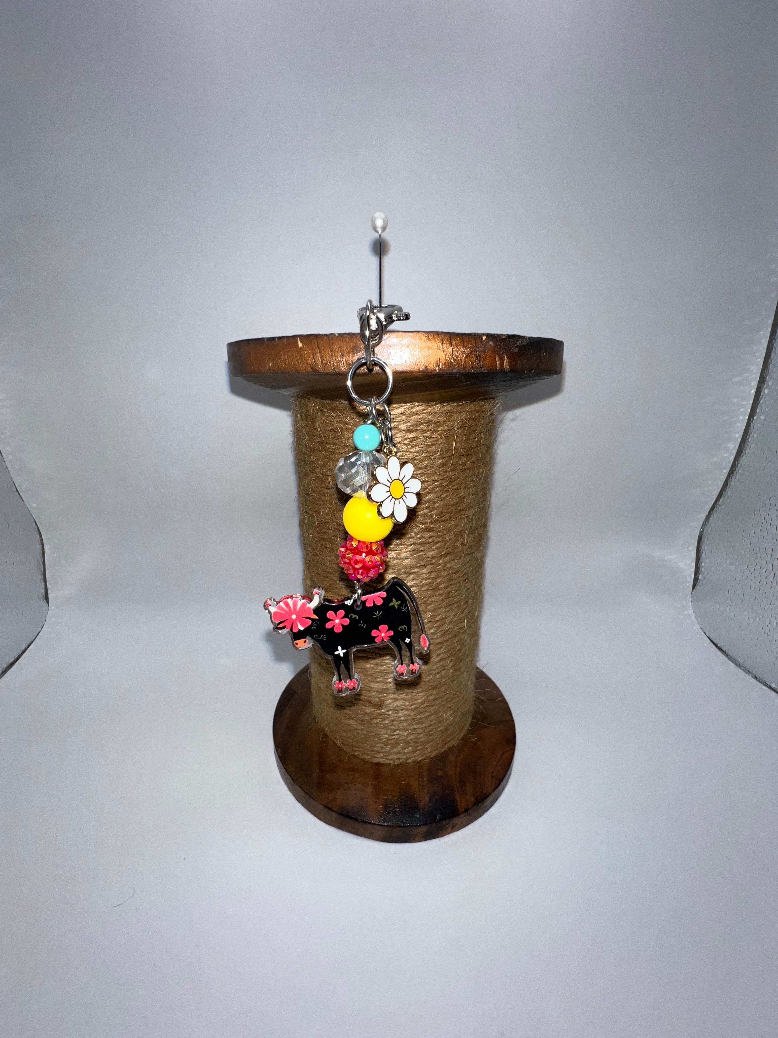 Flower Cow - Scissor charm/Bag zipper pull