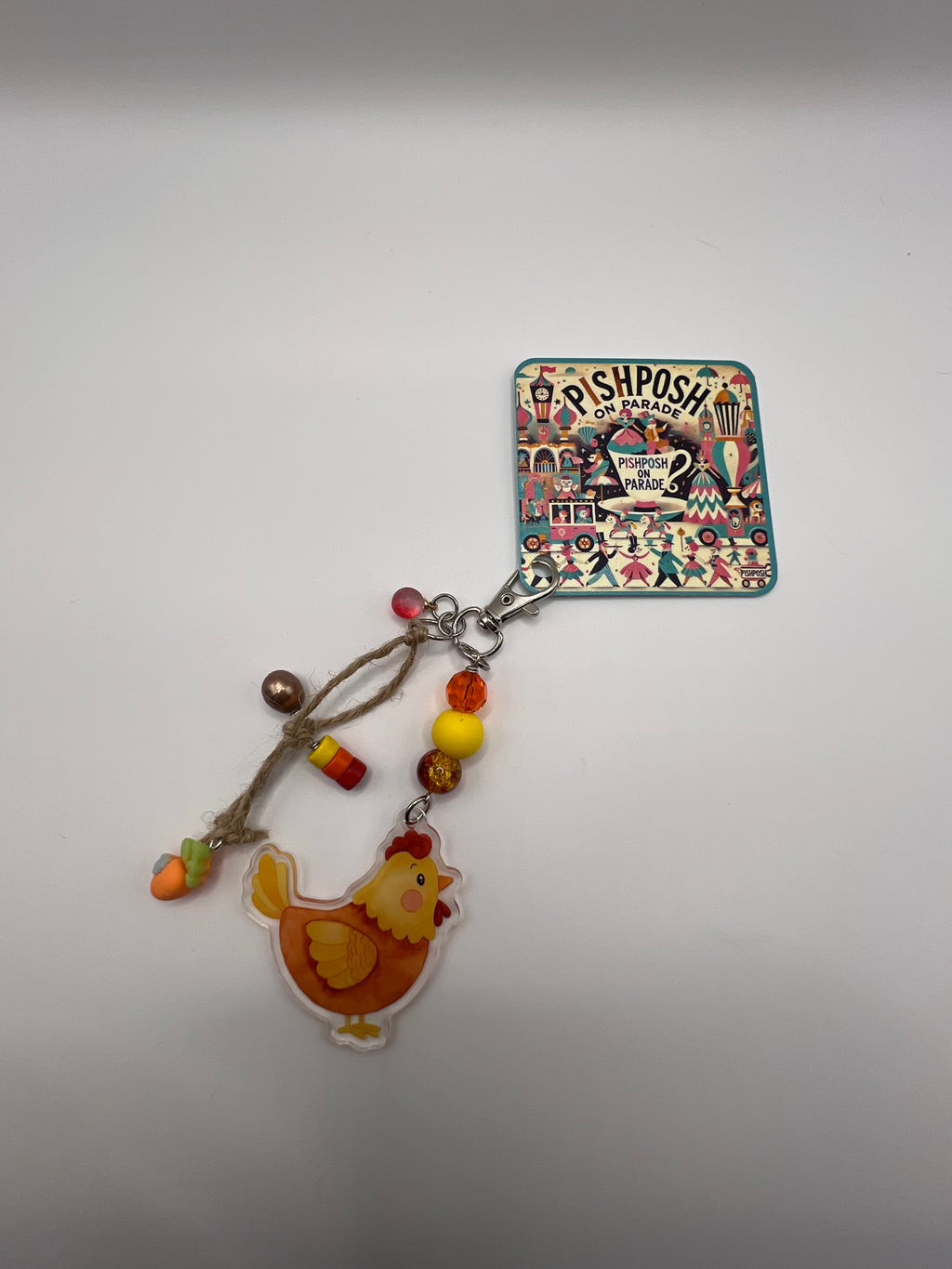Rooster with Carrot - Scissor charm/Bag zipper pull