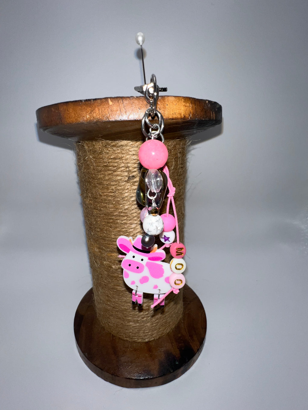 Cowgirl Moo Cow - Scissor charm/Bag zipper pull