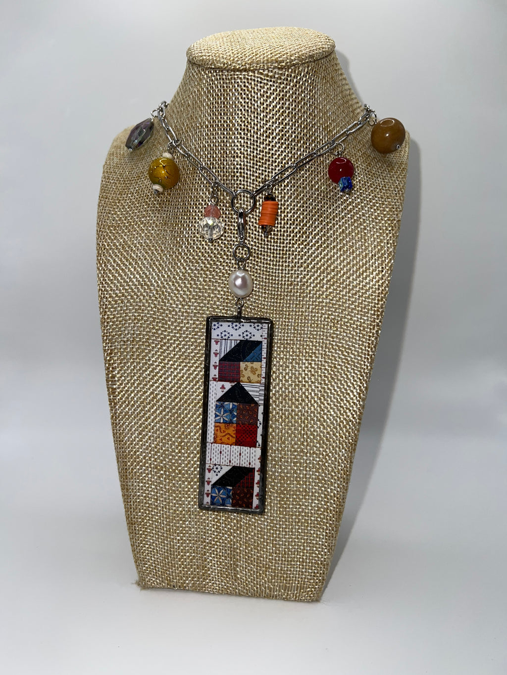Quilt House with beads necklace