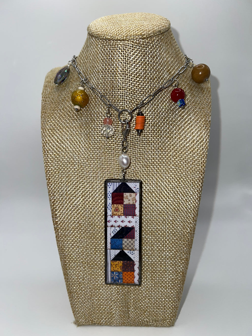Quilt House with beads necklace