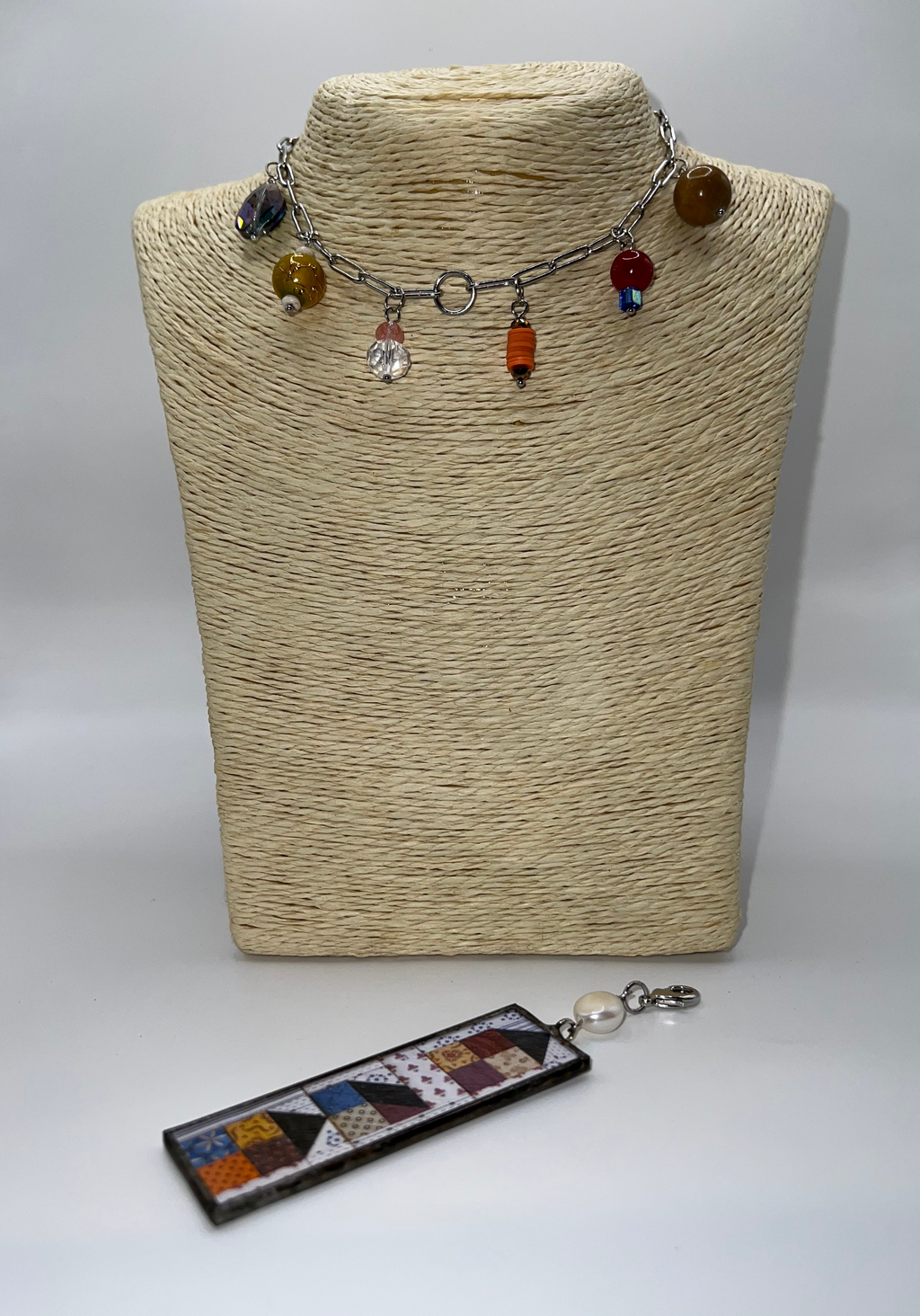 Quilt House with beads necklace