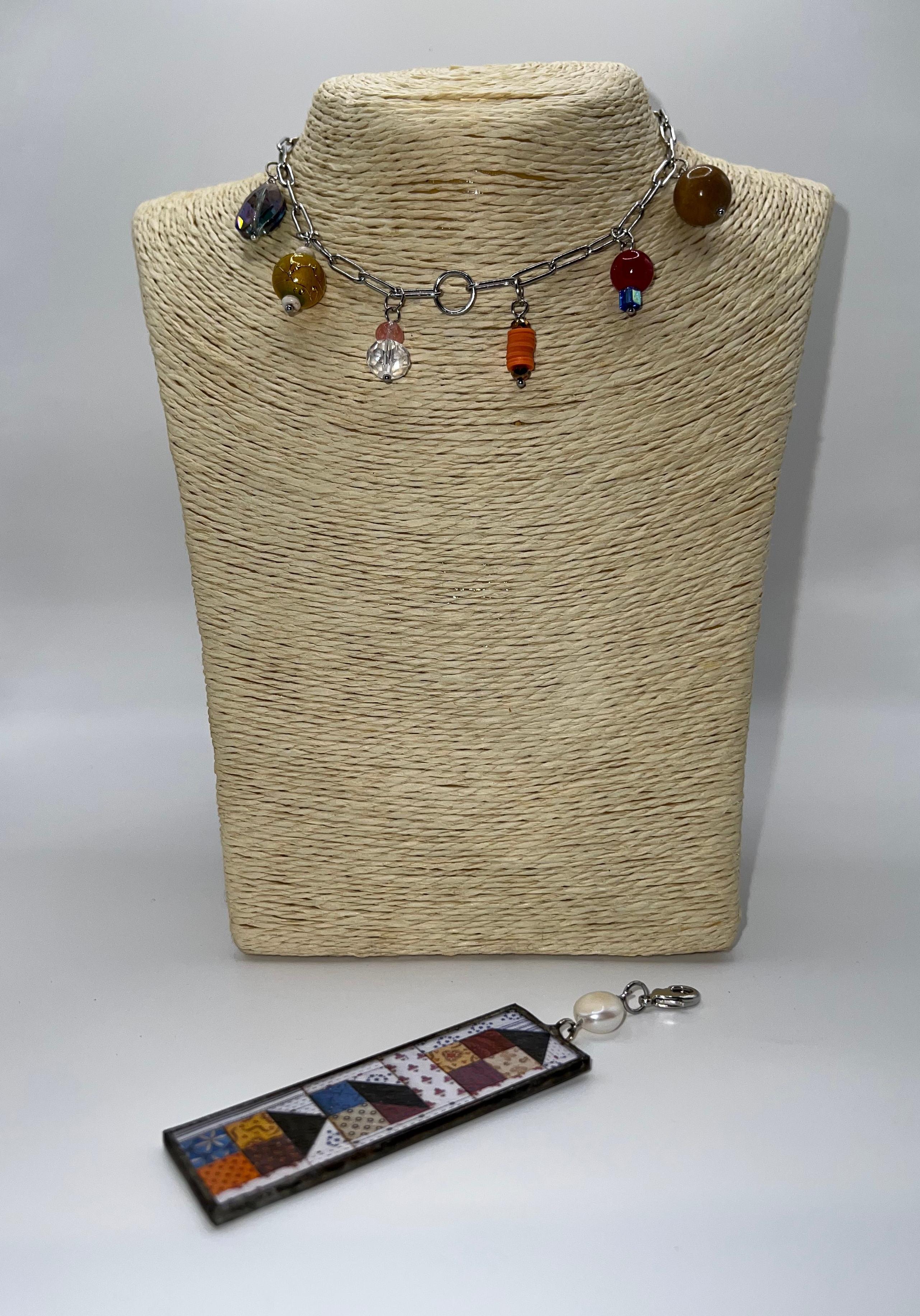 Quilt House with beads necklace