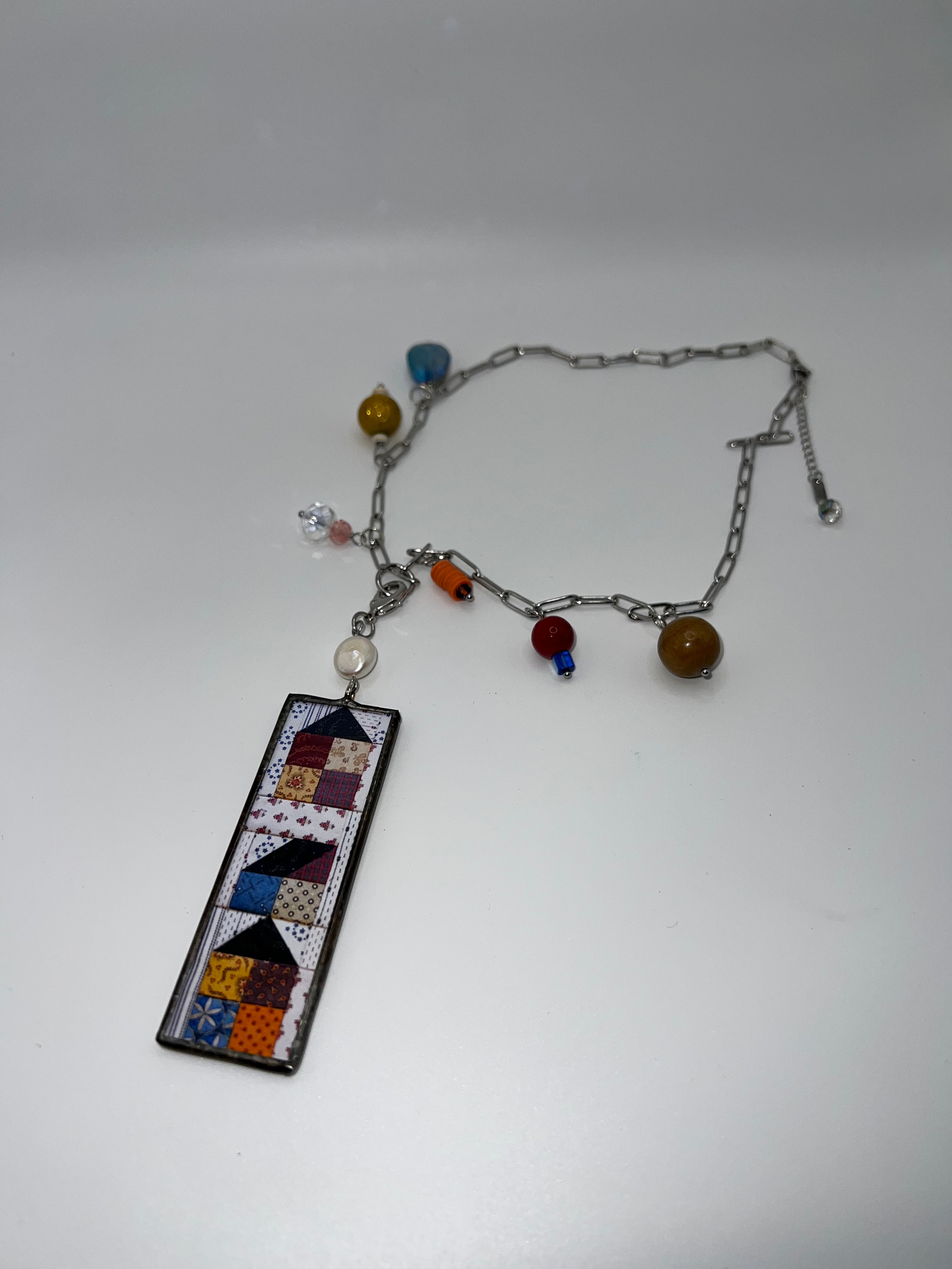 Quilt House with beads necklace