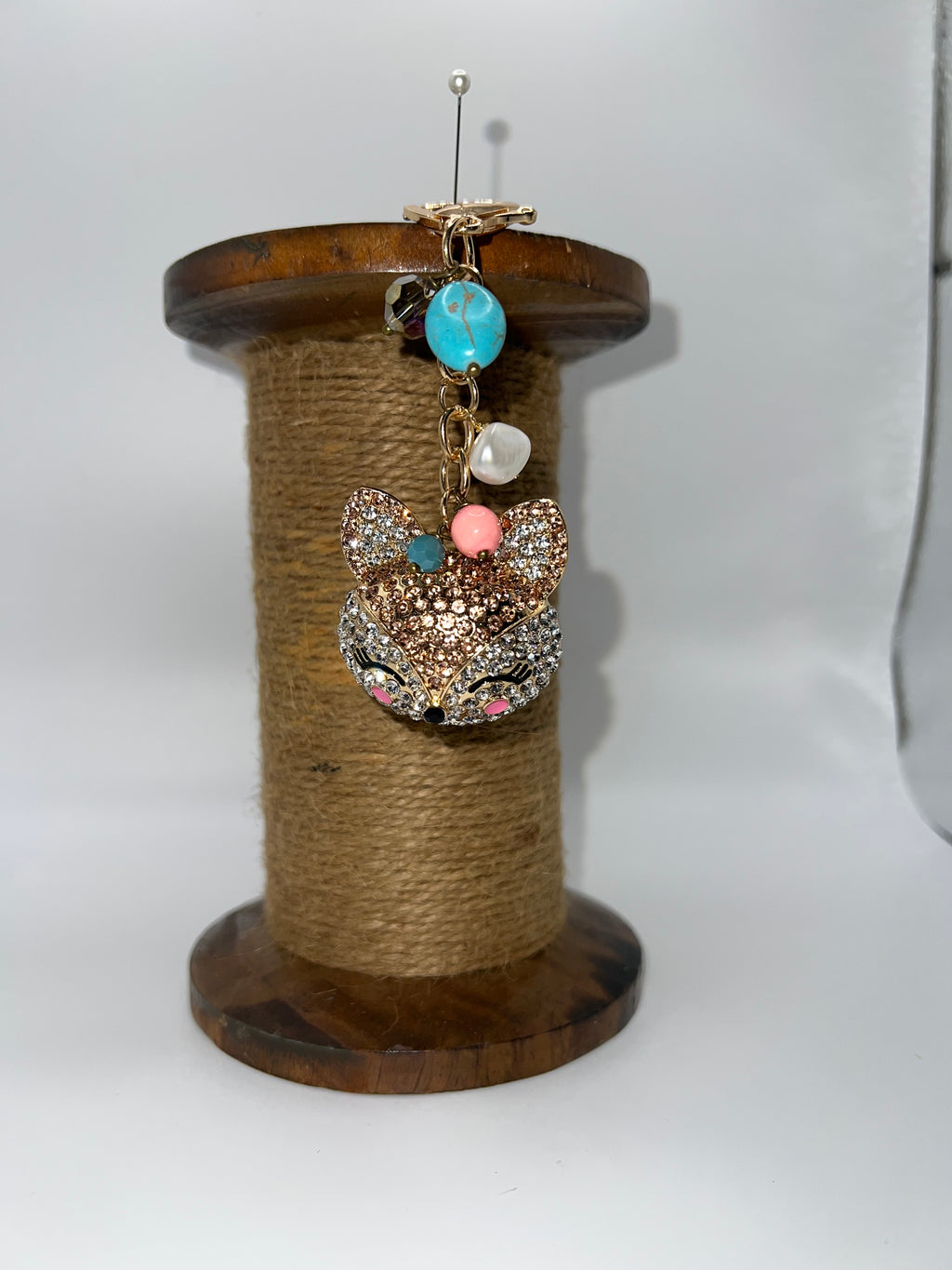 Happy Fox Rhinestone - Scissor charm/Bag Zipper Pull