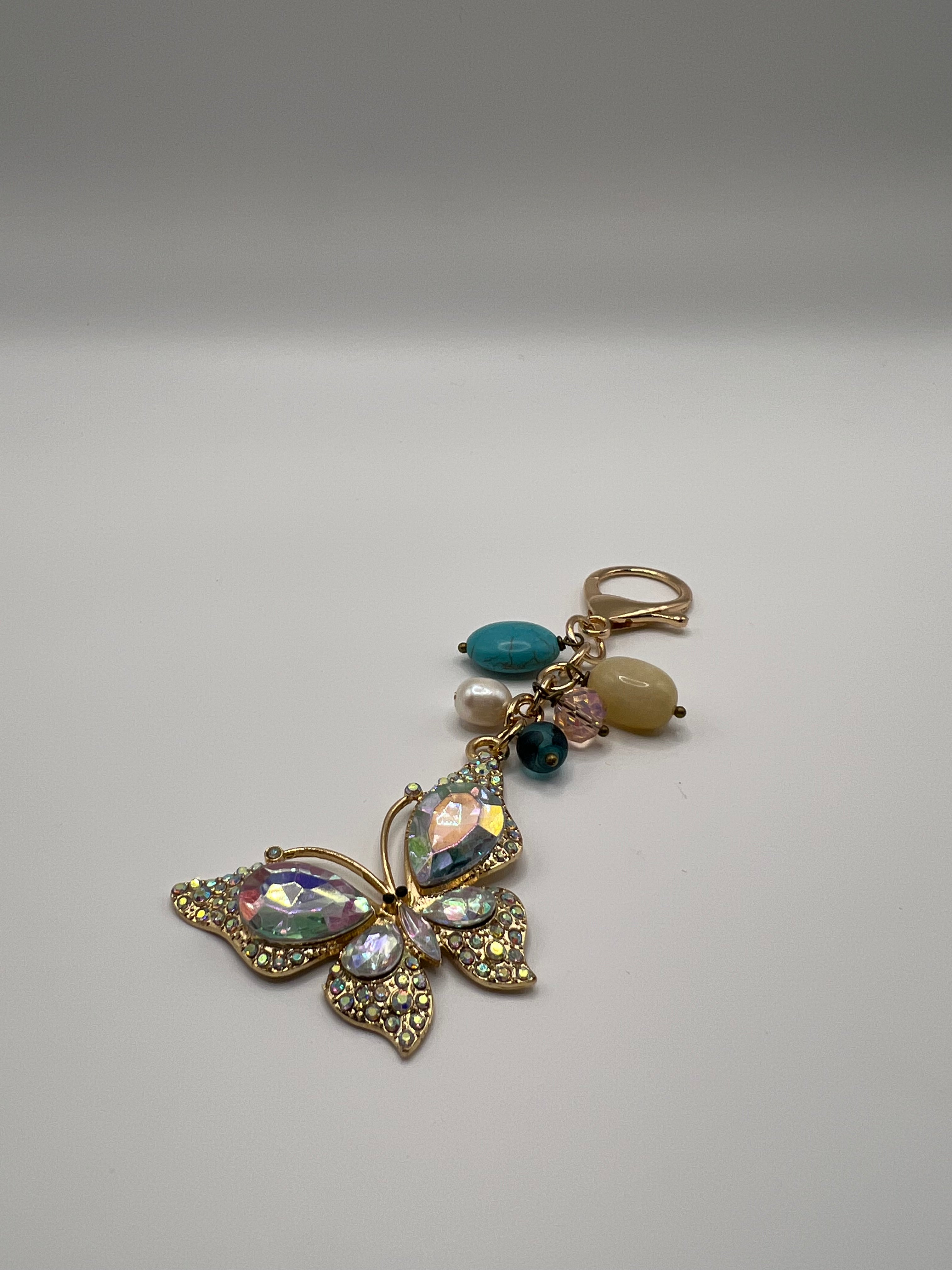 Crystal AB Butterfly -  Scissor Charm/Bag Zipper Pull