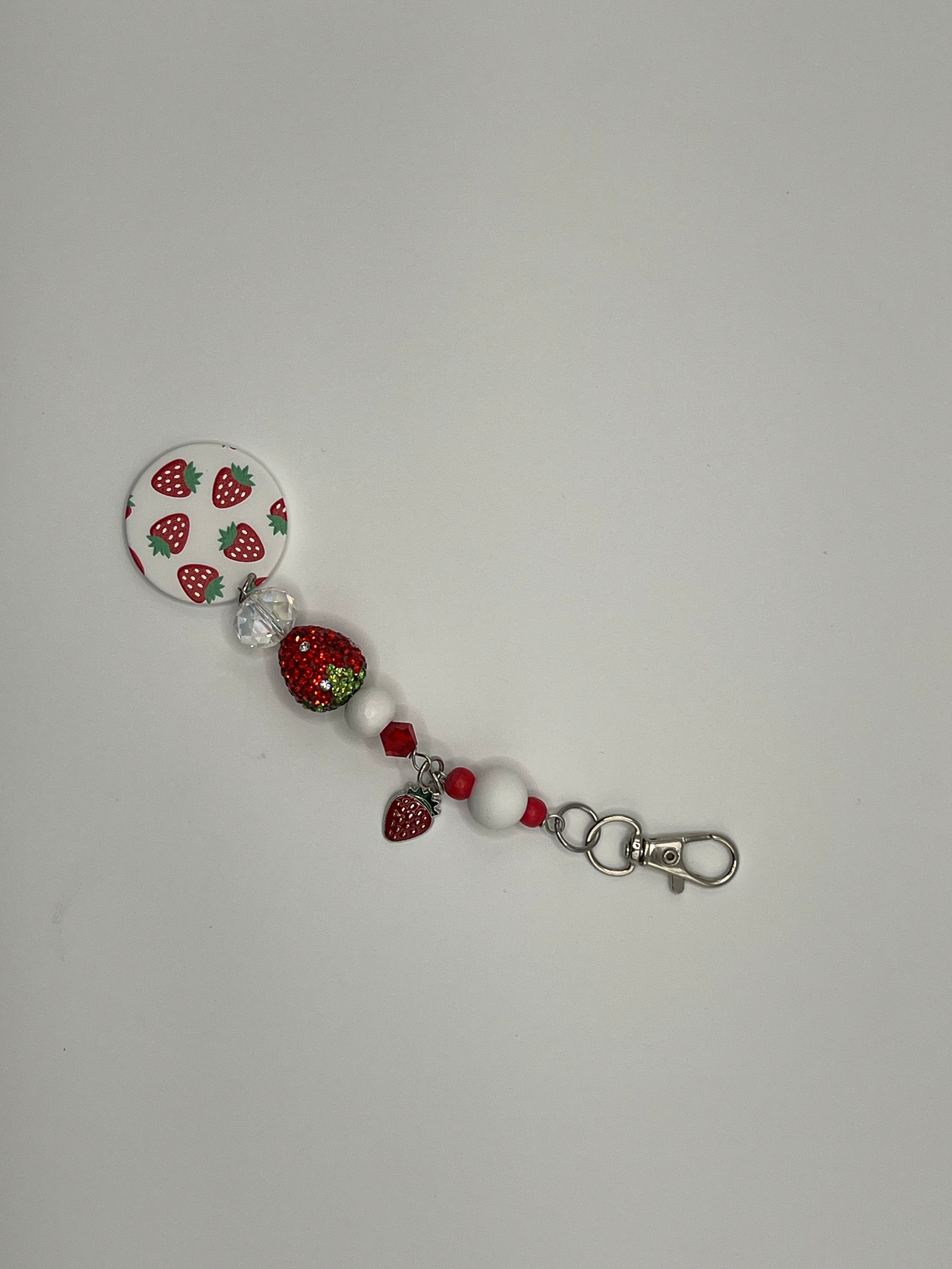 Strawberry - Scissor charm / Bag zipper pull
