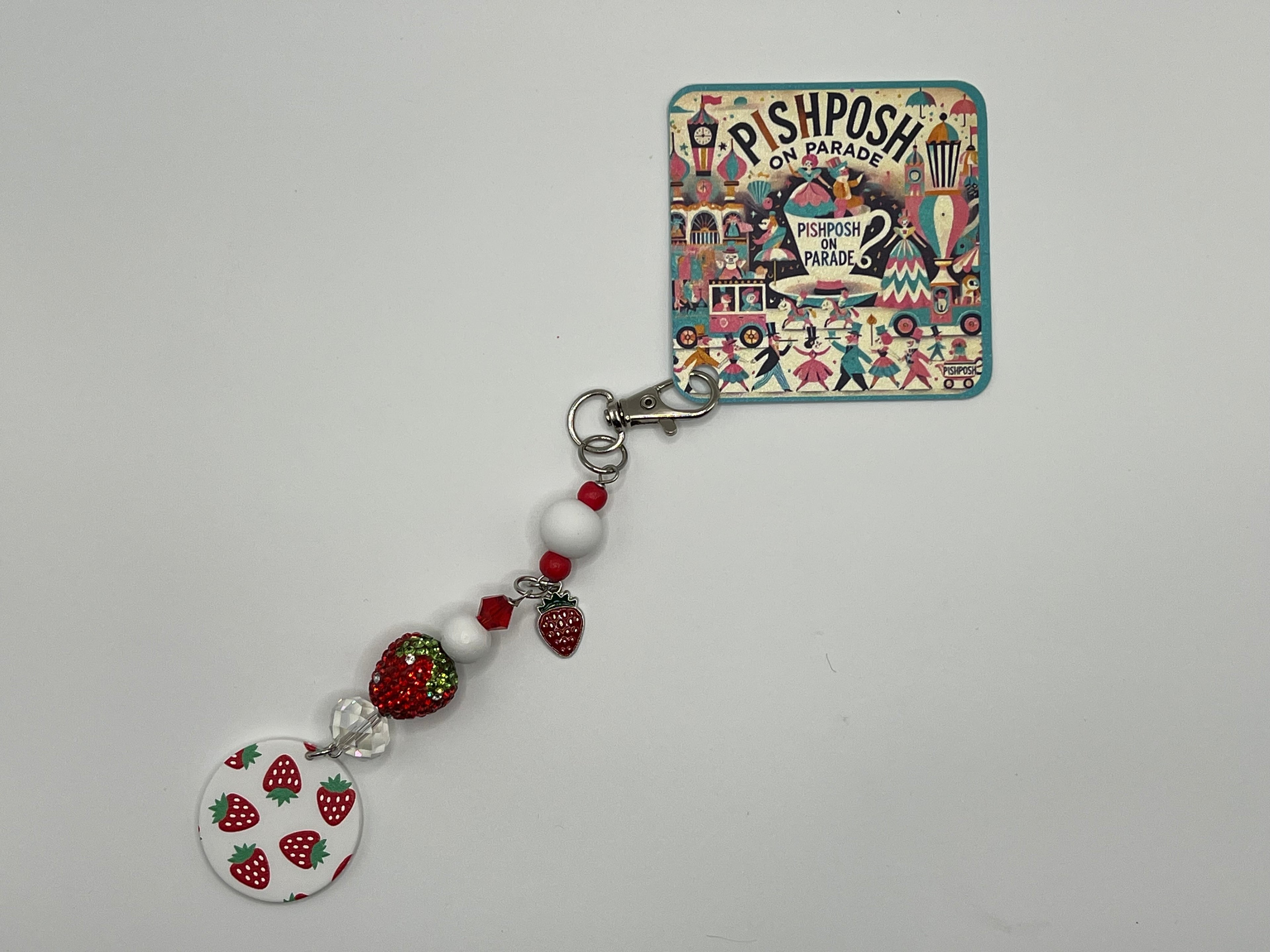 Strawberry - Scissor charm / Bag zipper pull