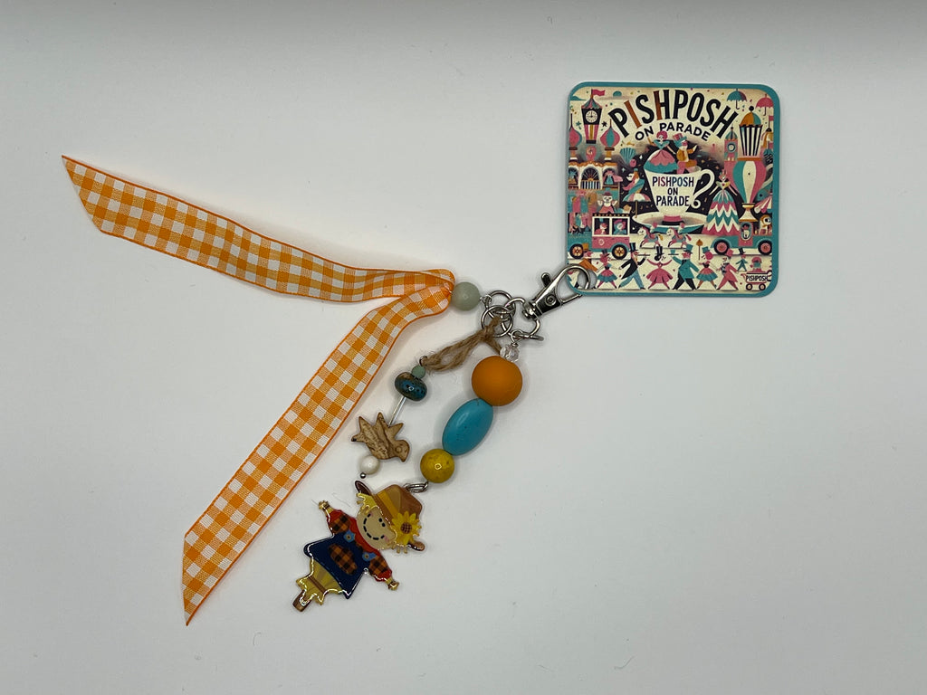 Scarecrow with Bird Bead - Scissor Charm/Bag Zipper pull