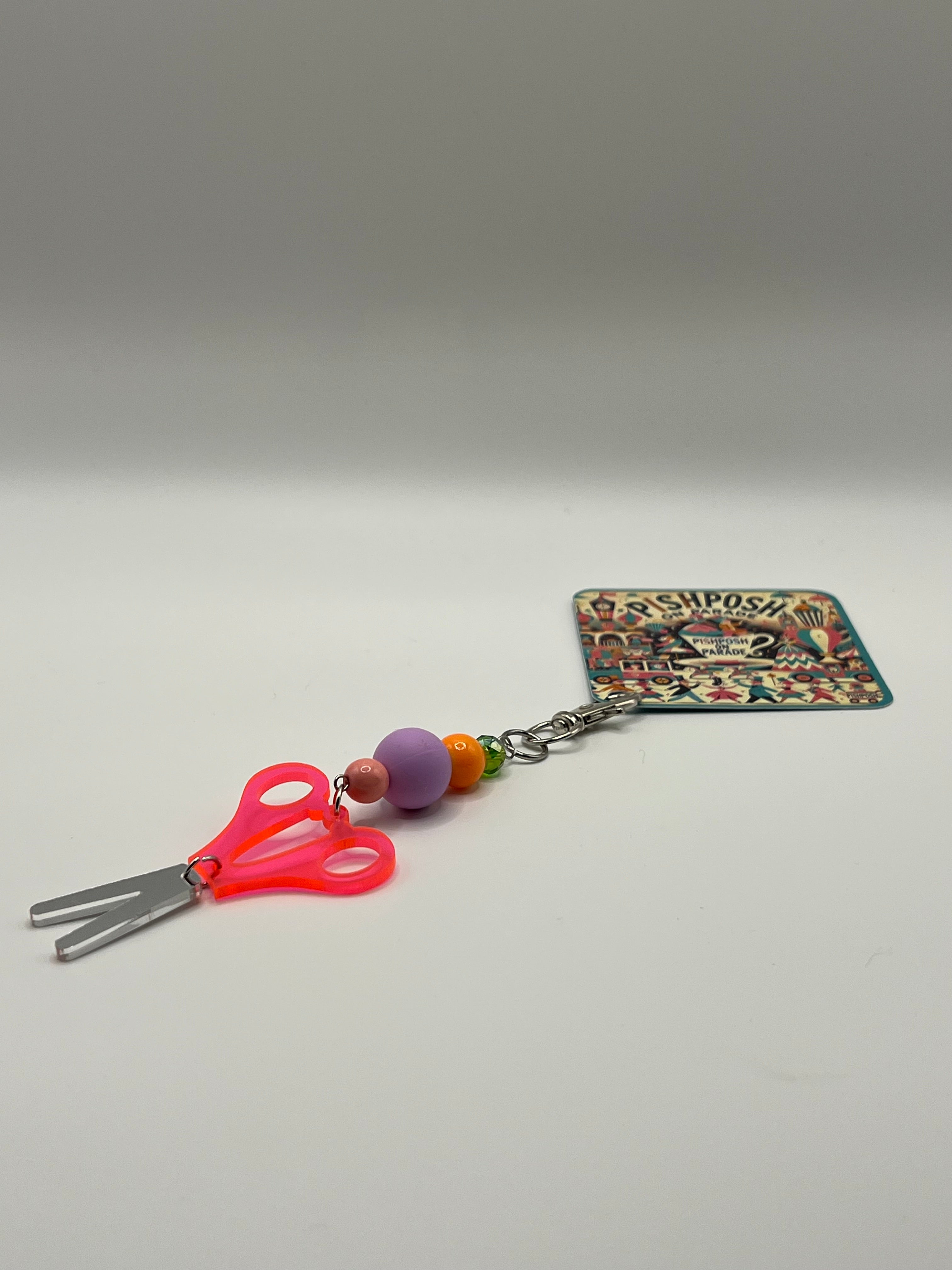 Pink Scissor Charm / Bag Zipper Pull