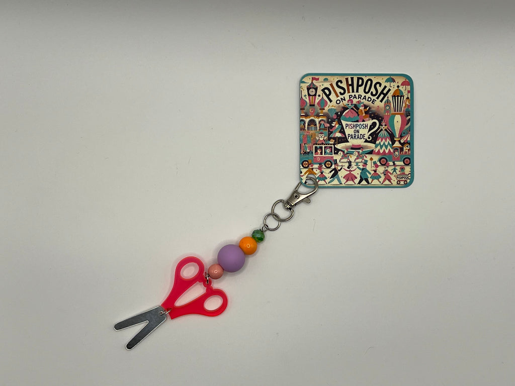 Pink Scissor Charm / Bag Zipper Pull