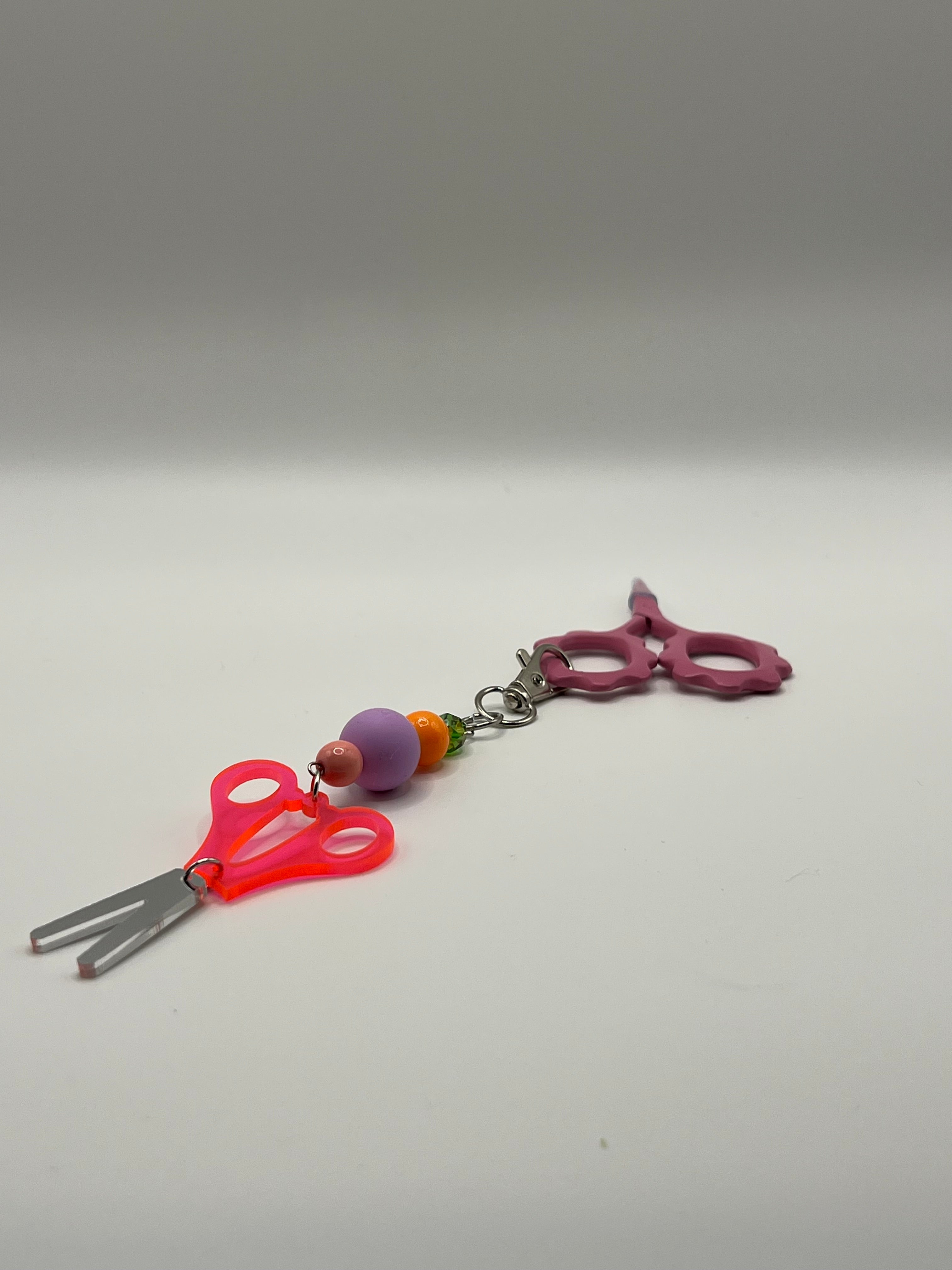 Pink Scissor Charm / Bag Zipper Pull
