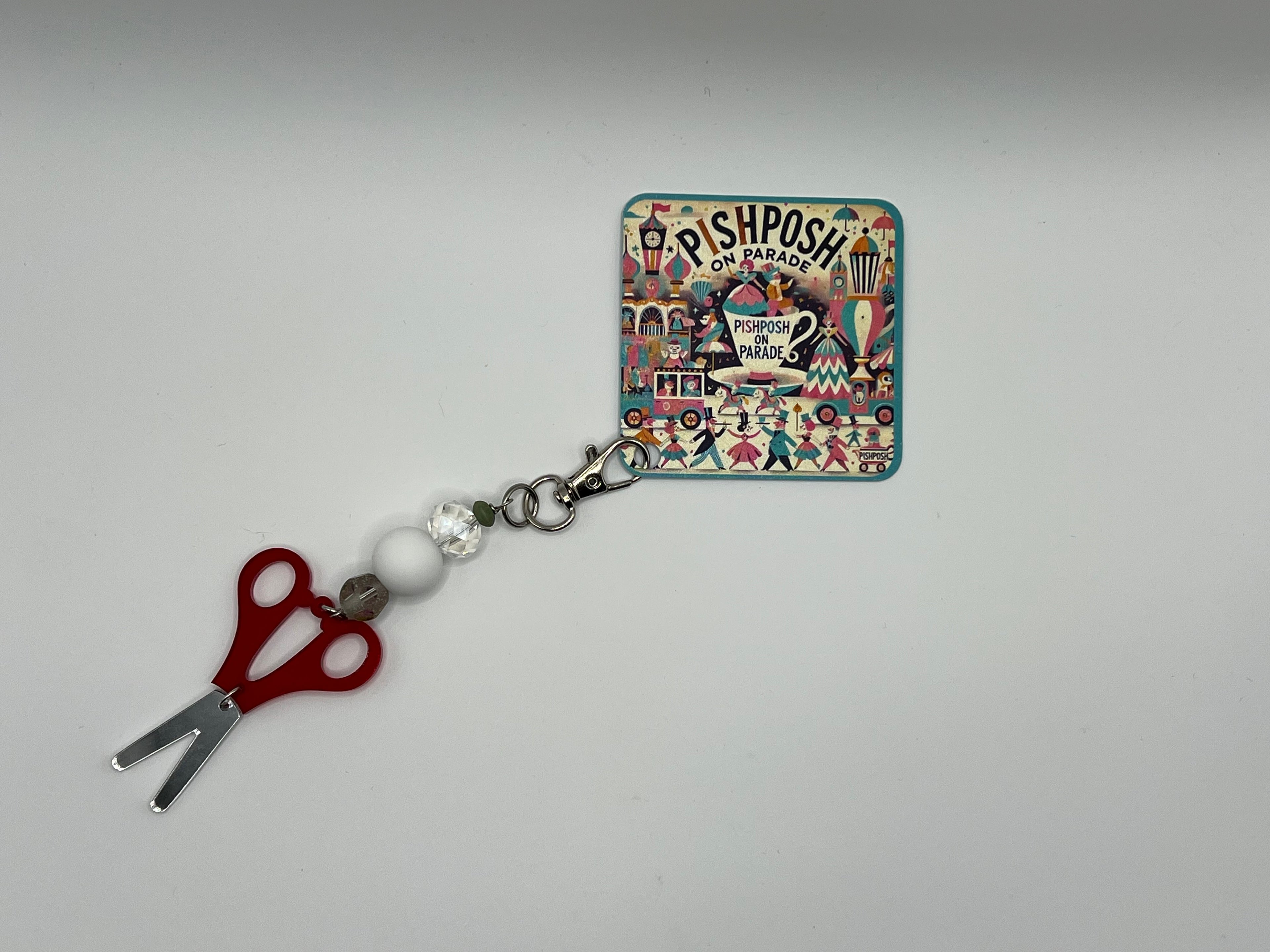 Red Handle Scissor Charm / Bag Zipper Pull