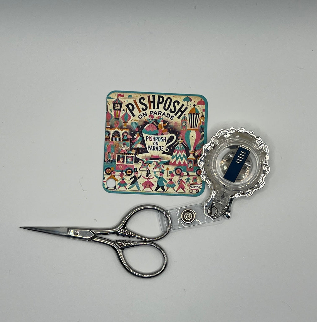 Pearl White Sheep - Scissor Badge Pull