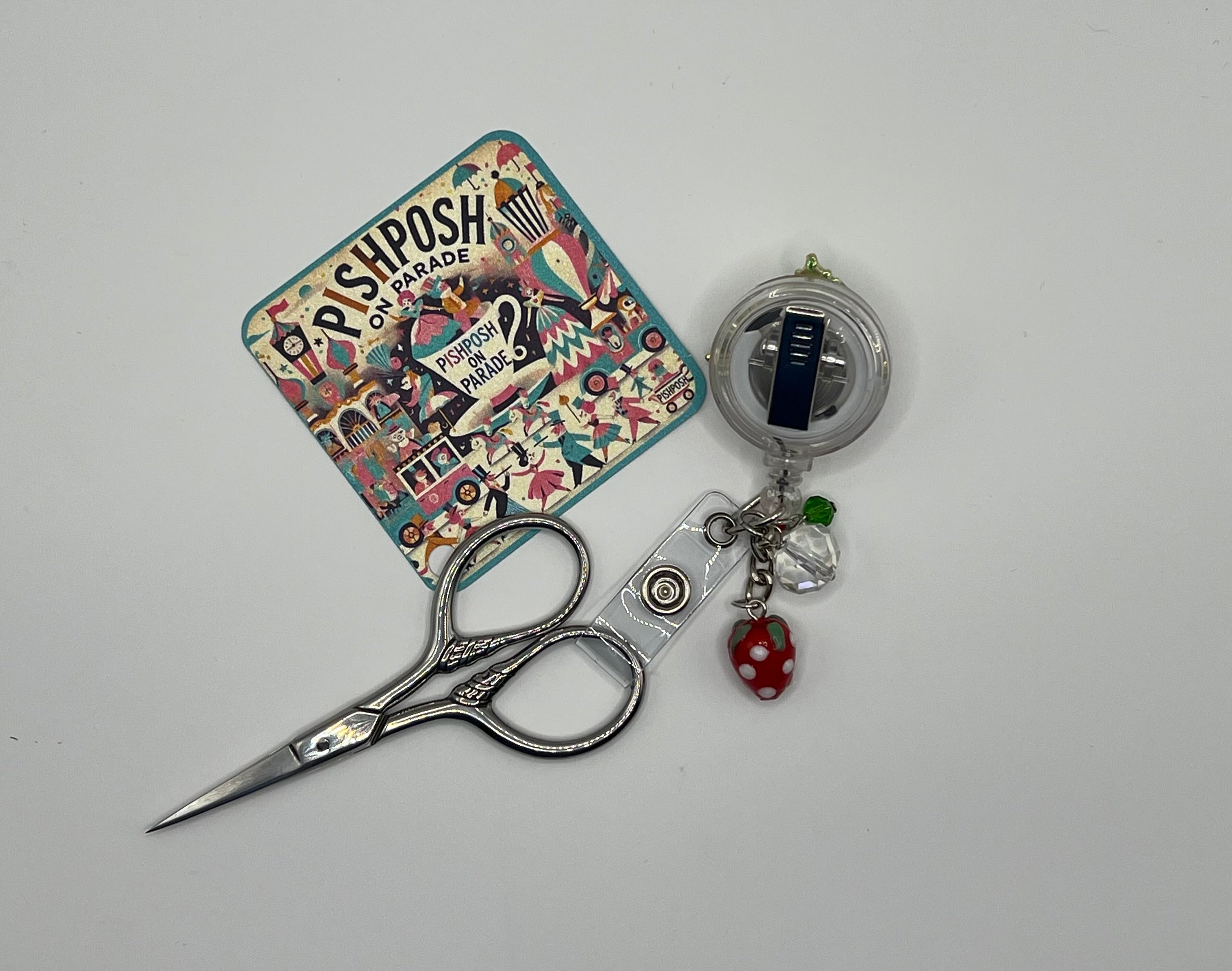 Strawberry - Scissor Badge Pull