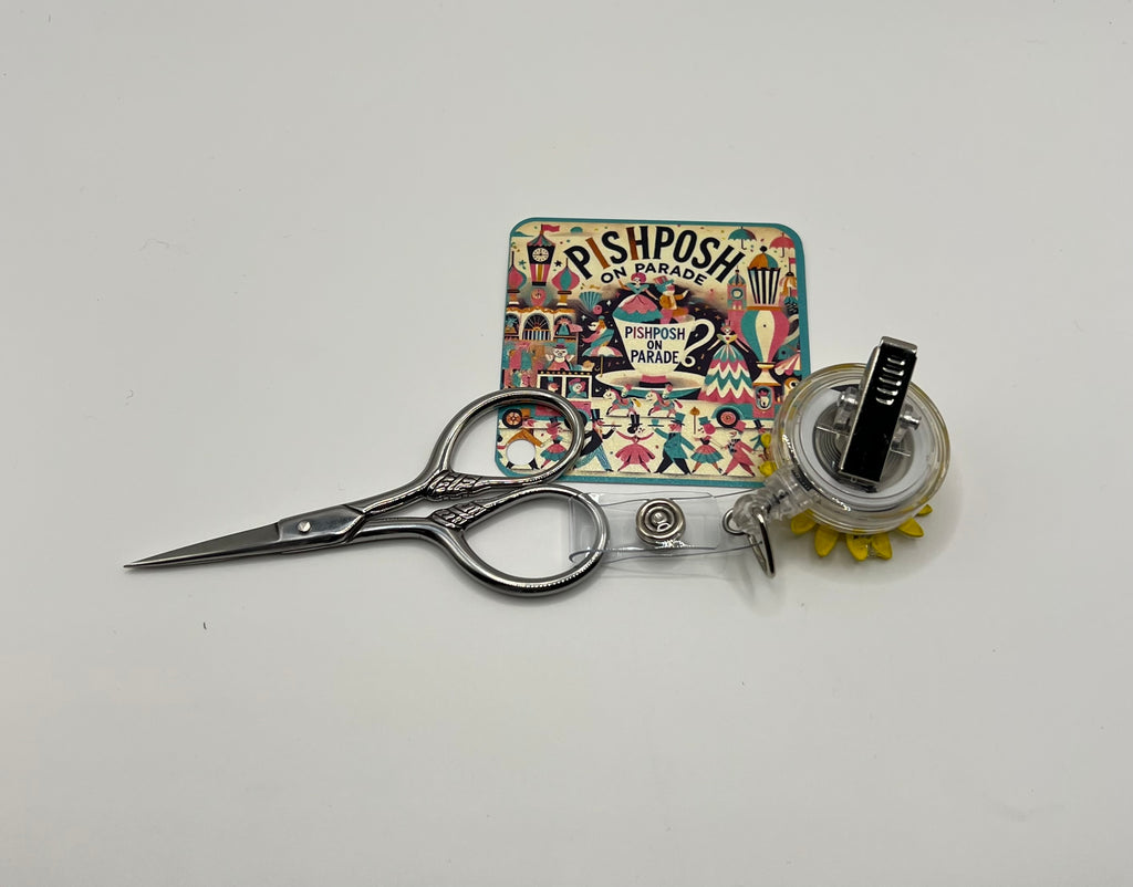 Yellow Daisy with Bee - Scissor Badge Pull