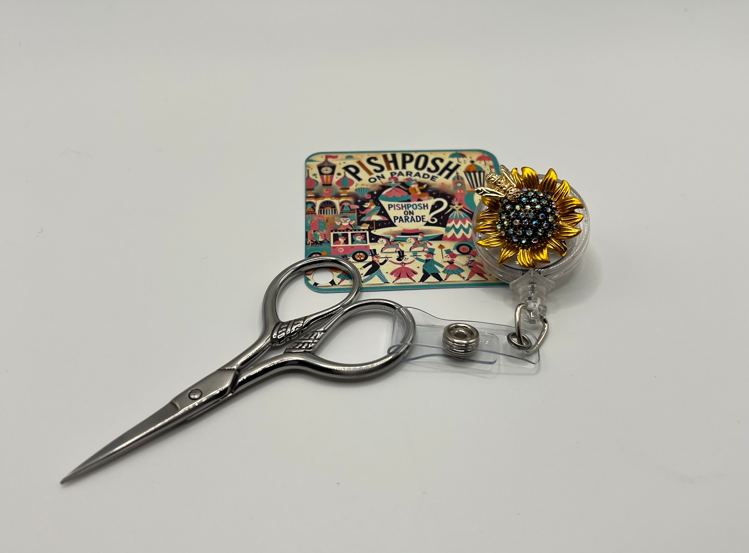 Sunflower with Bee - Scissor Badge Pull