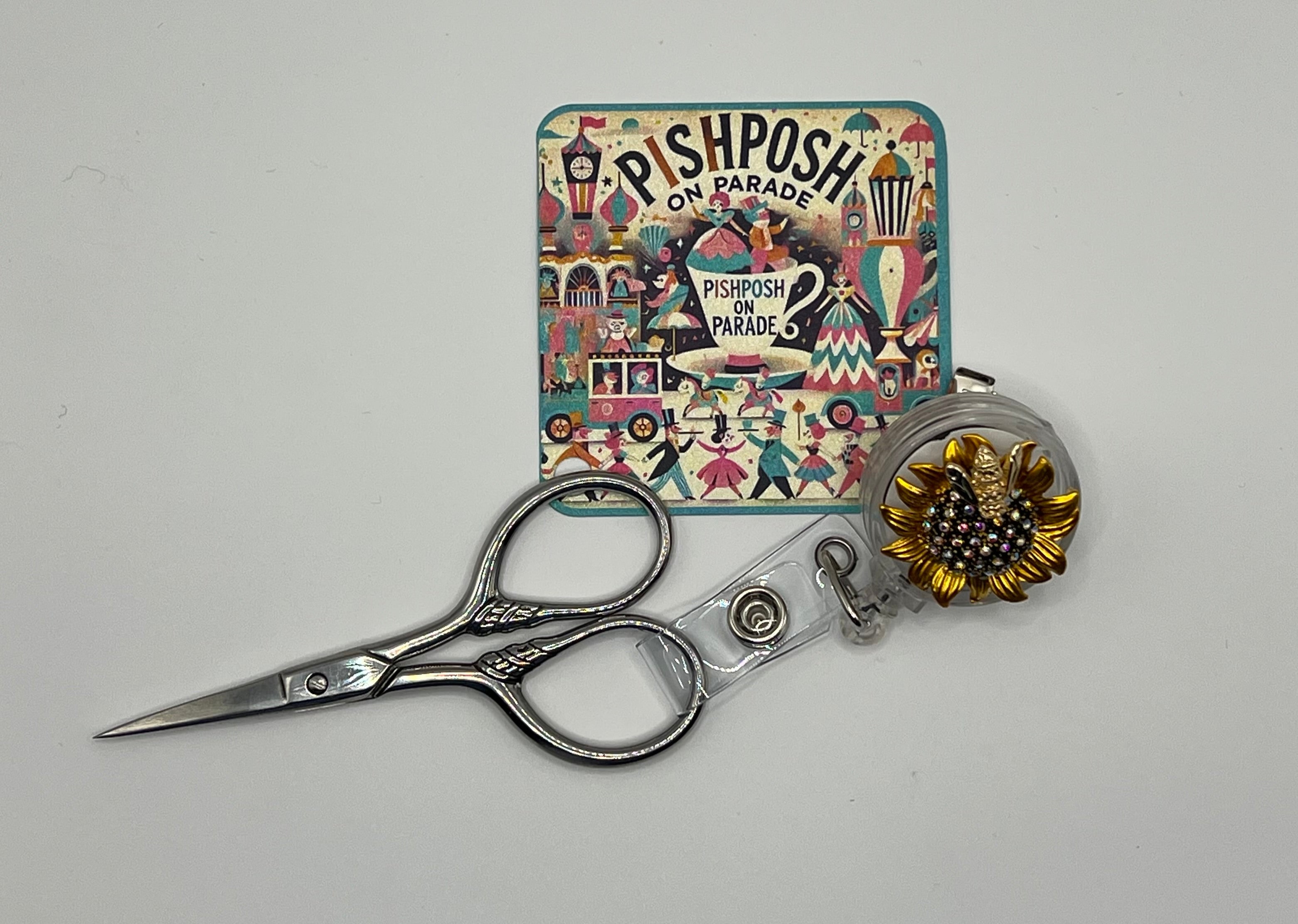 Sunflower with Bee - Scissor Badge Pull