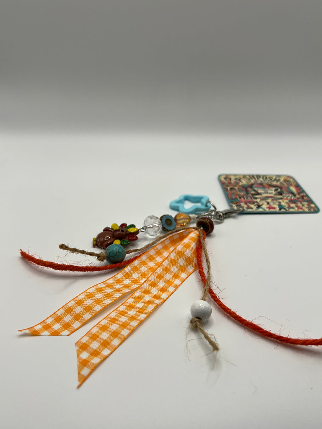 Turkey Time with Blue Star - Scissor Charm/Bag Zipper Pull
