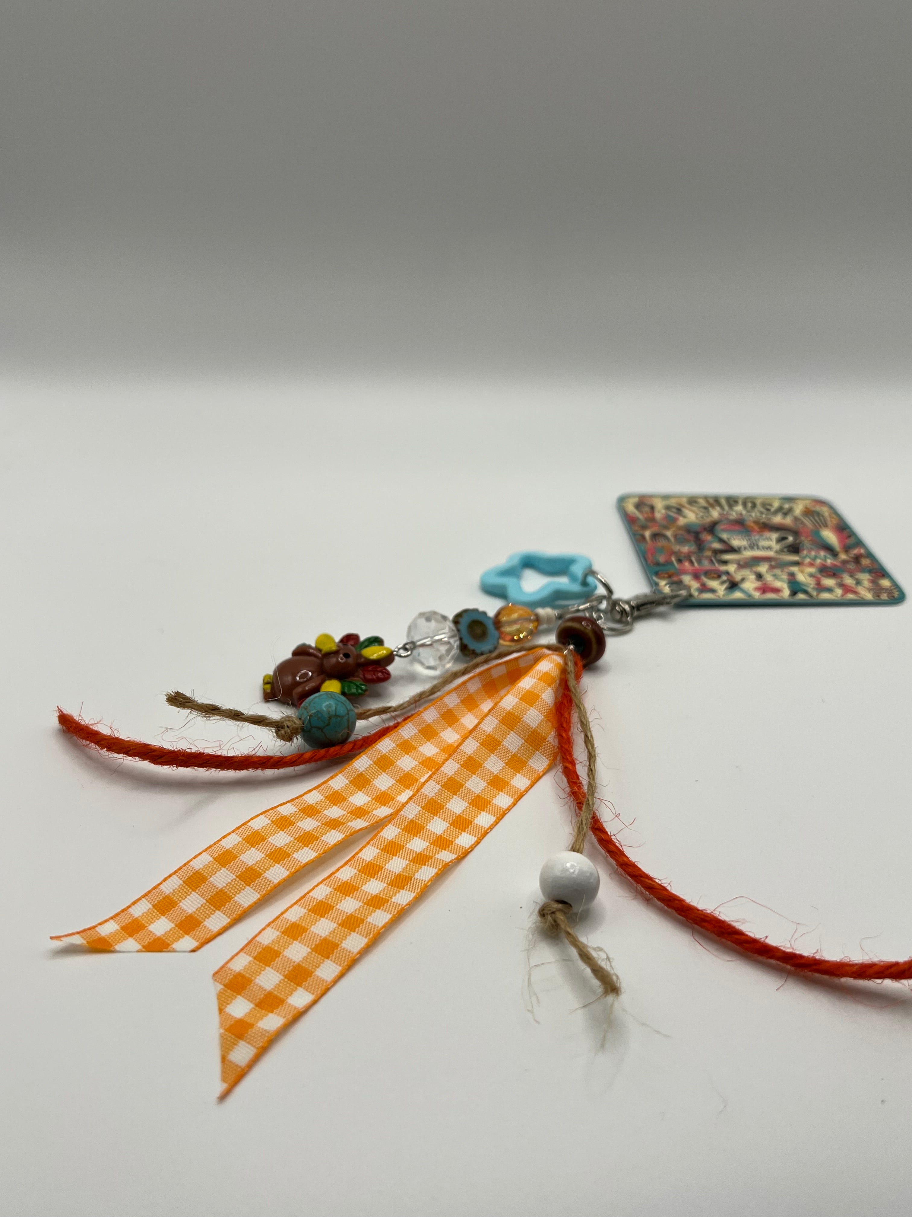 Turkey Time with Blue Star - Scissor Charm/Bag Zipper Pull