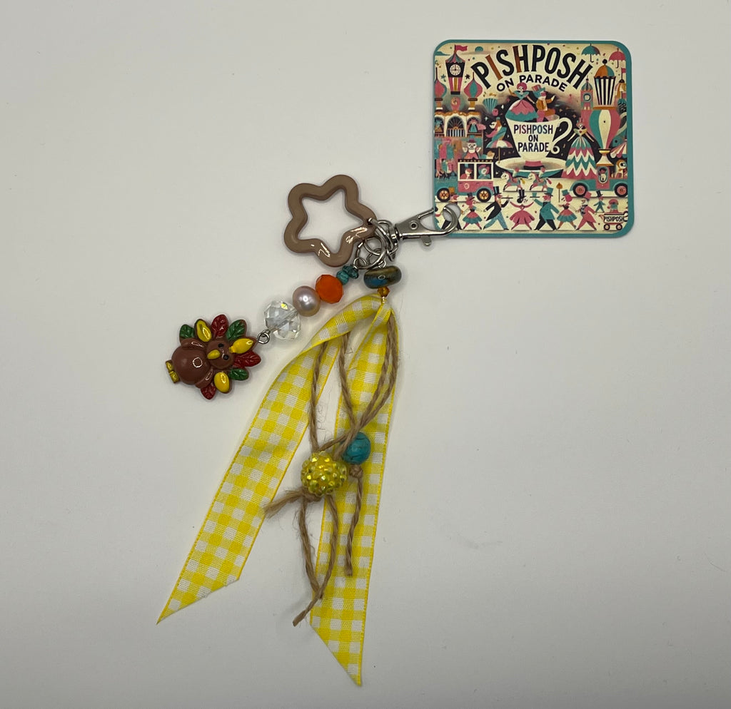 Turkey Time with Tan Star - Scissor Charm/Bag Zipper Pull